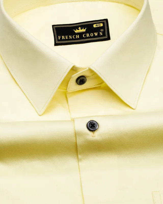 Oasis Yellow Subtle Sheen Super Soft Premium Cotton Shirt sold by French Crown