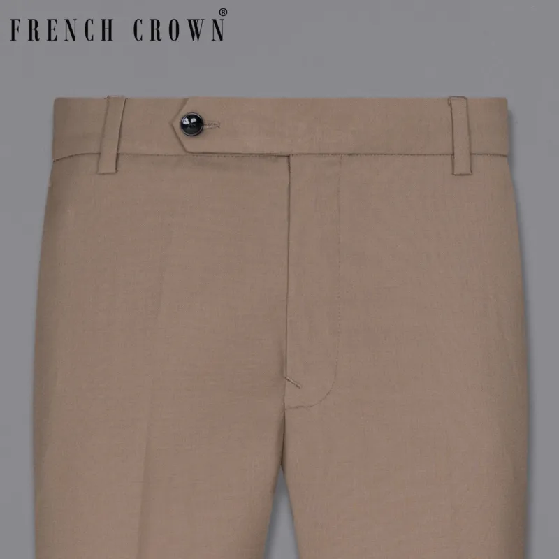 Sand Dune Brown Wool Rich Pant sold by French Crown