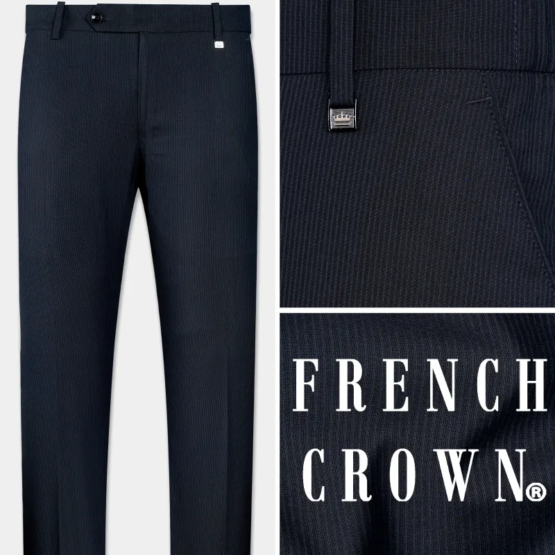 Charade Gray Wool Rich Stretchable Waistband Pant sold by French Crown