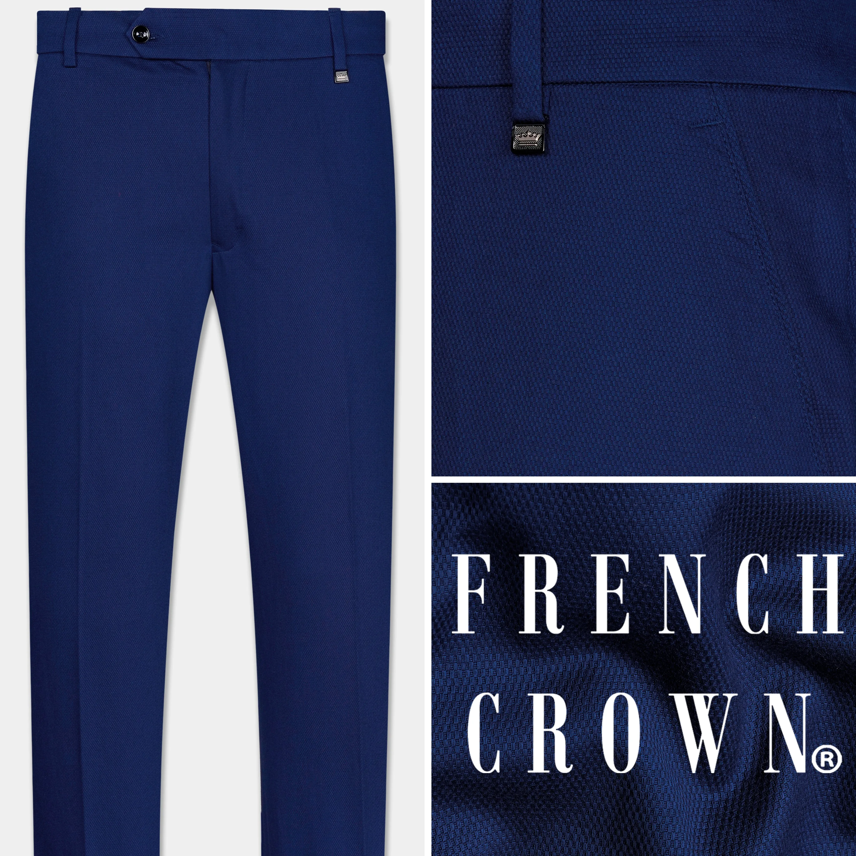 Downriver Blue Wool Rich Pant sold by French Crown