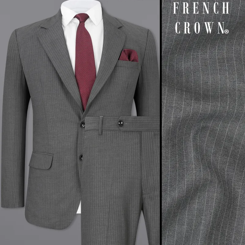 Ironside Gray Striped Single Breasted Suit sold by French Crown