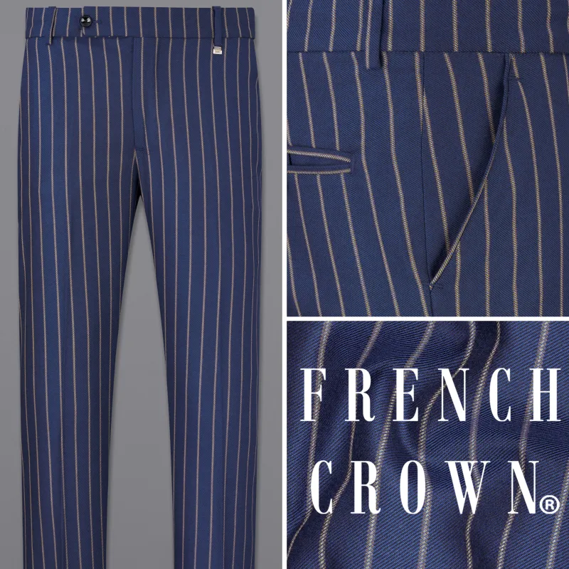 Pickled Blue Striped Pants made by French Crown