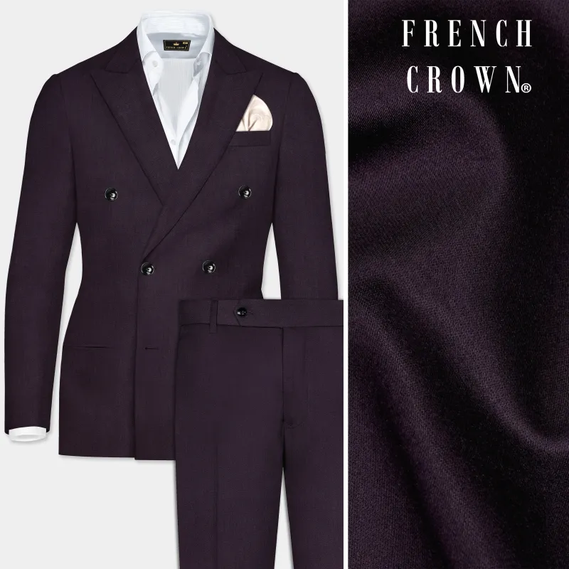 Gondola Purple Wool Blend Double Breasted Suit made by French Crown