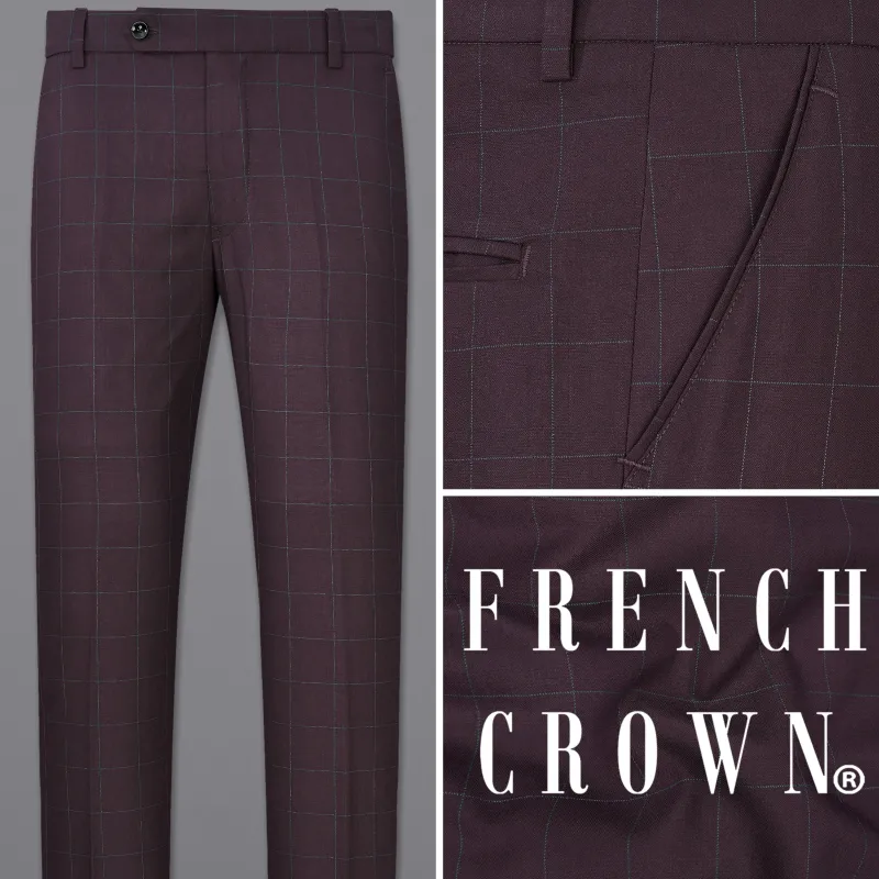 Thunder Maroon Plaid Pant sold by French Crown