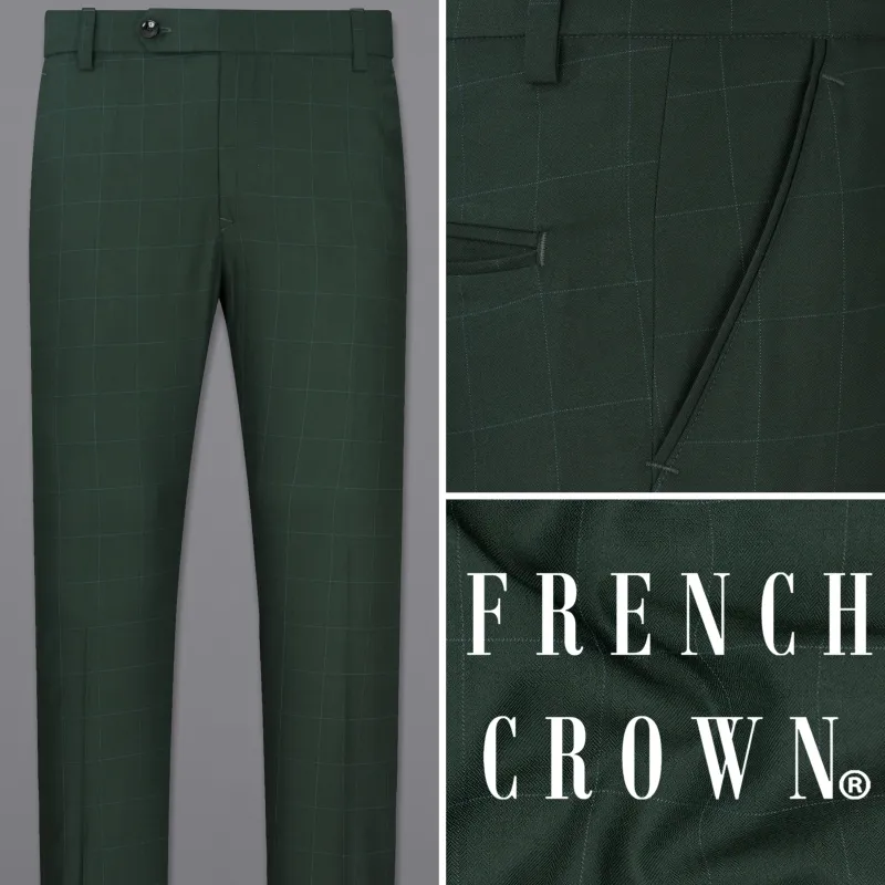 Gunmetal Green Plaid Pant sold by French Crown