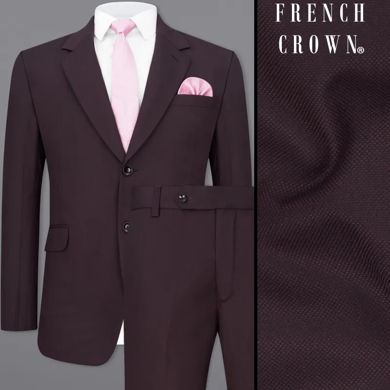 Aubergine Maroon Single Breasted Suit sold by French Crown
