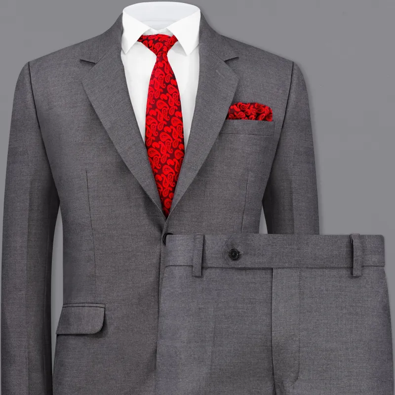Dove Grey Wool Rich Single Breasted Suit sold by French Crown