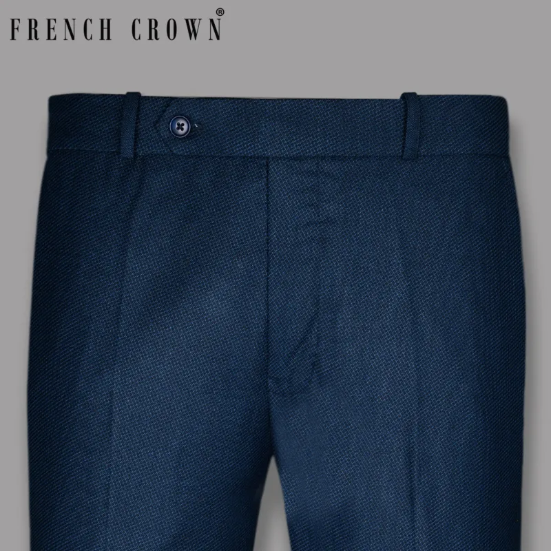 Royal Blue Diamond Dobby Formal Pant sold by French Crown