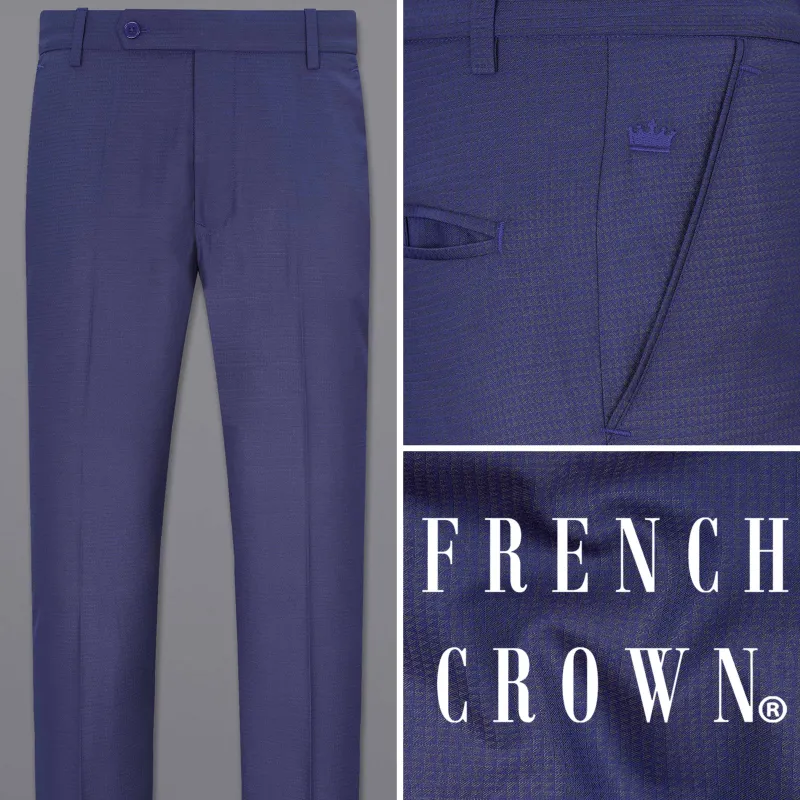 Jacarta Blue Triangle Textured Pant sold by French Crown