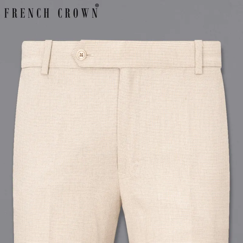 Parchment Cream Houndstooth Pant made by French Crown