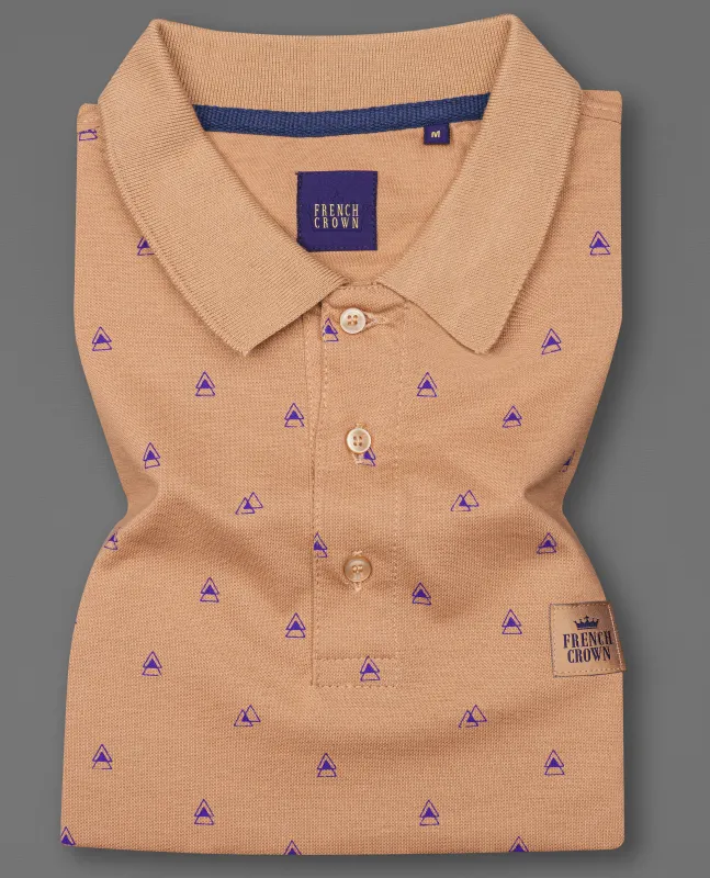 Whiskey Brown with Meteorite Purple Organic Cotton Mercerised Pique Polo sold by French Crown