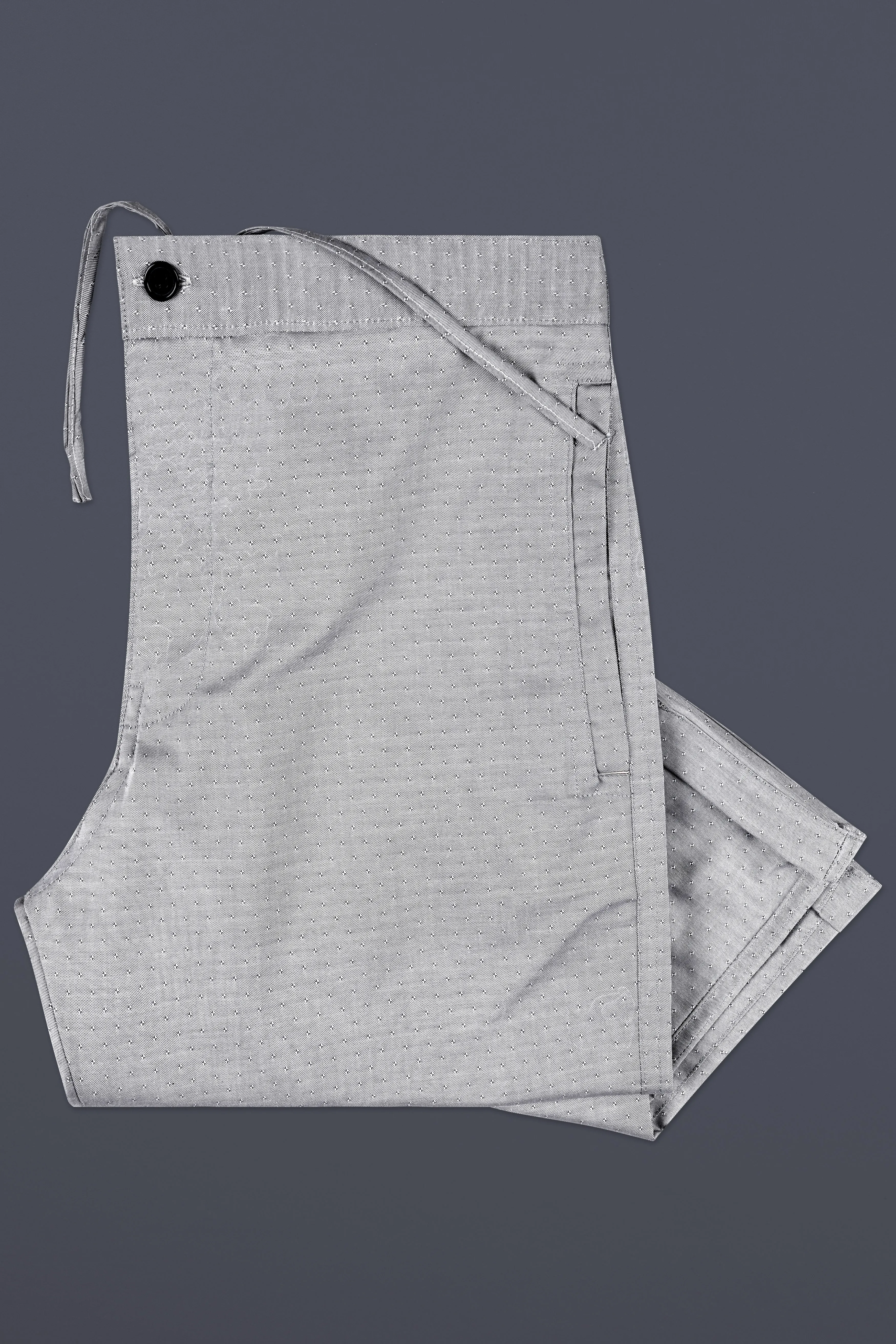 Silver Chalice Gray Dobby Textured premium Cotton Lounge Pant sold by French Crown product image thumbnail 3