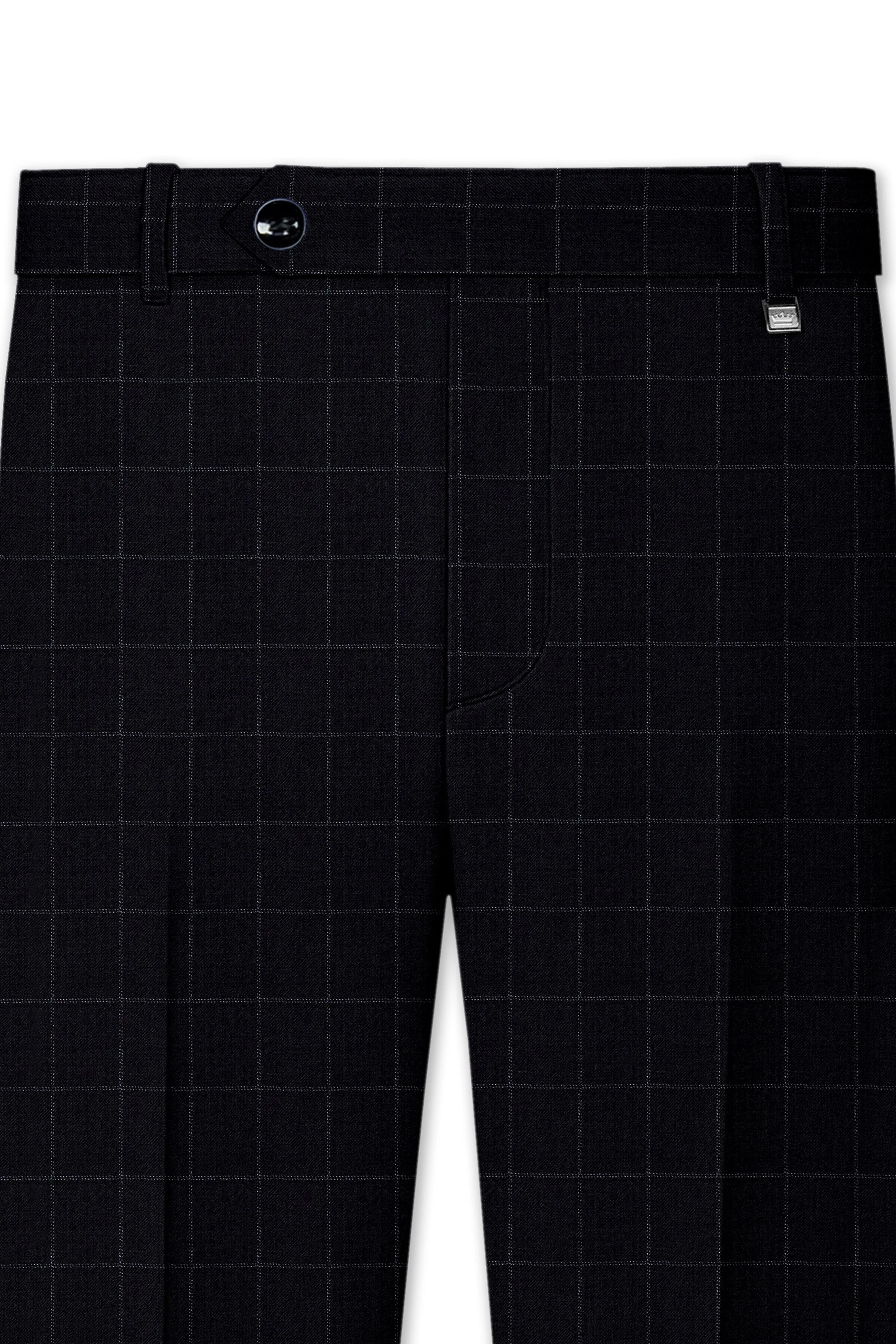 Log Cabin Black Super fine Windowpane Wool Rich Pant sold by French Crown product image thumbnail 4