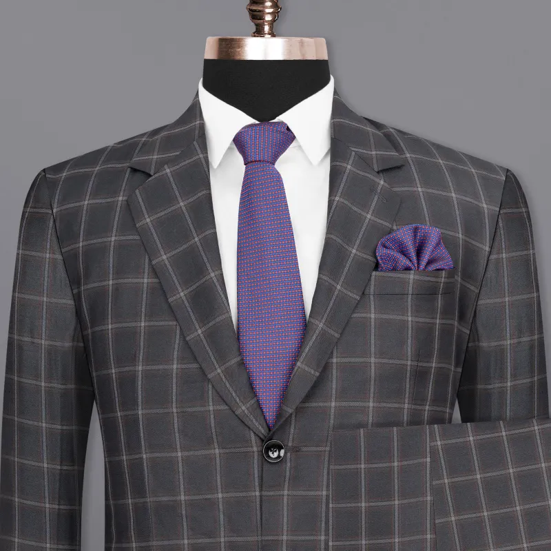 Tundora Gray windowpane Wool Rich Suit sold by French Crown