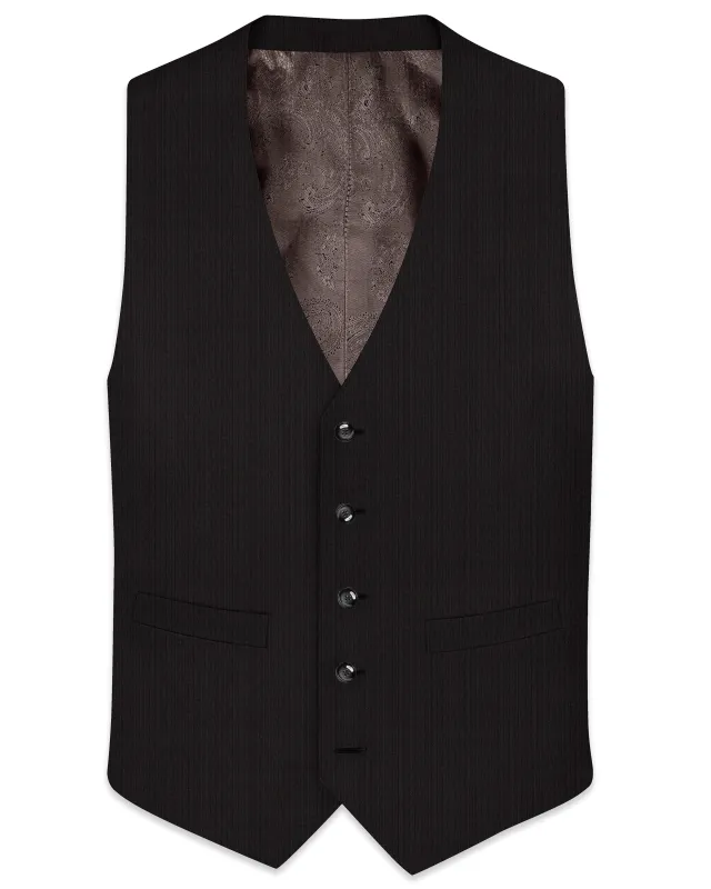 Iridium Gray Hand Stitched Lapels Wool Rich Waistcoat sold by French Crown