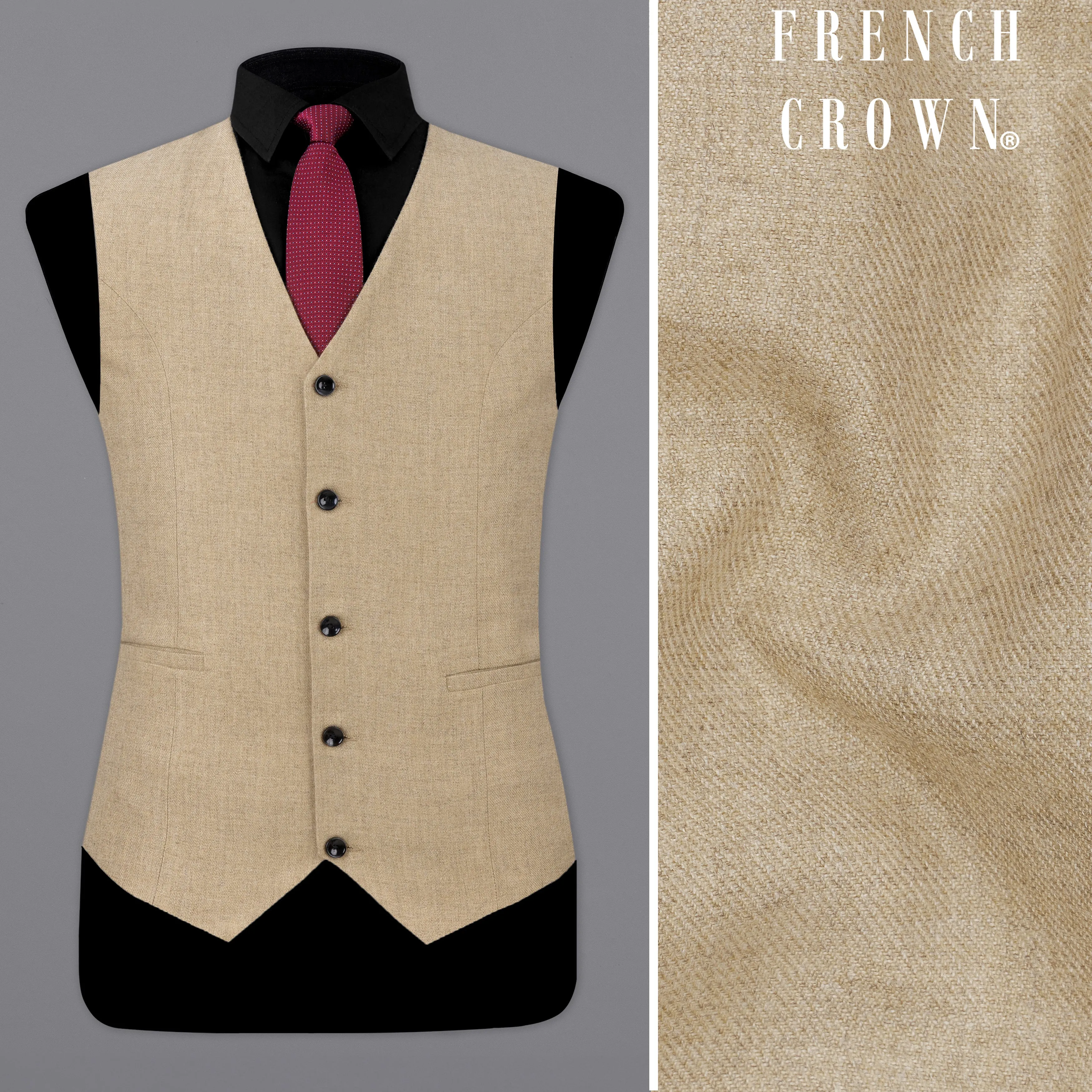 Bronco Brown Wool Rich Waistcoat sold by French Crown