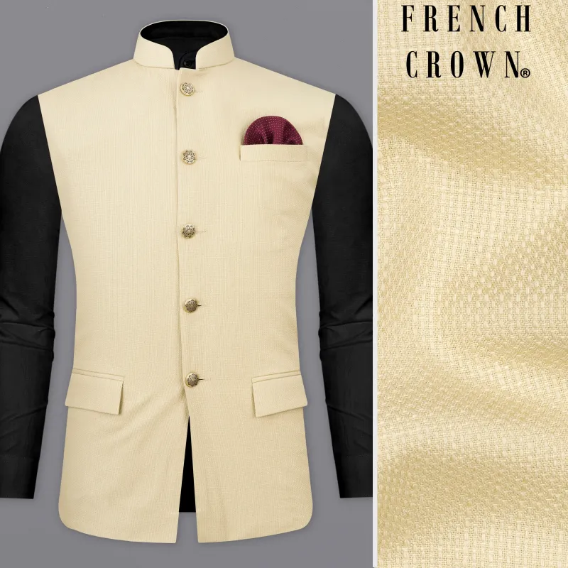 Hampton Beige Premium Cotton Nehru Jacket sold by French Crown