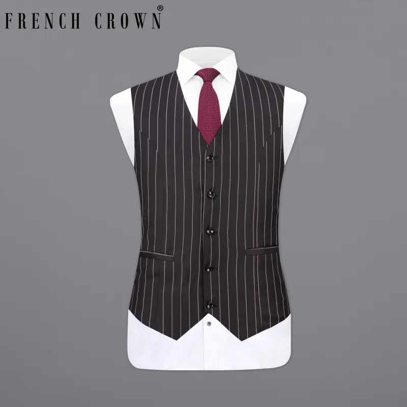 Birch Brown Striped Waistcoat sold by French Crown