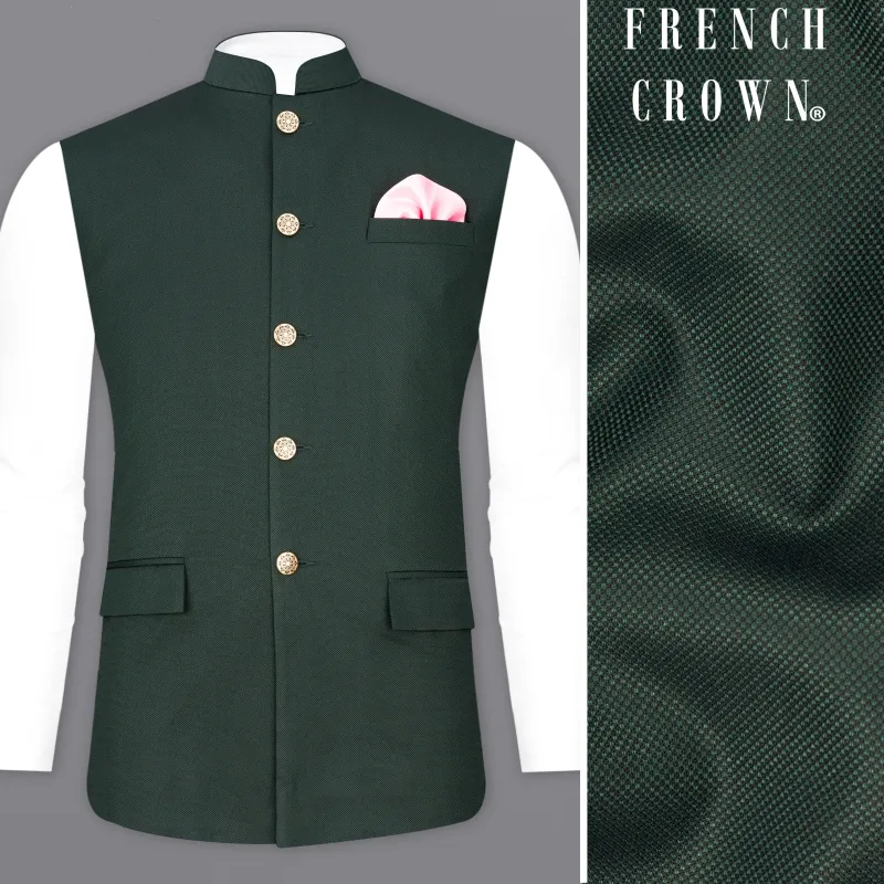 Heavy Metal Green Nehru Jacket sold by French Crown