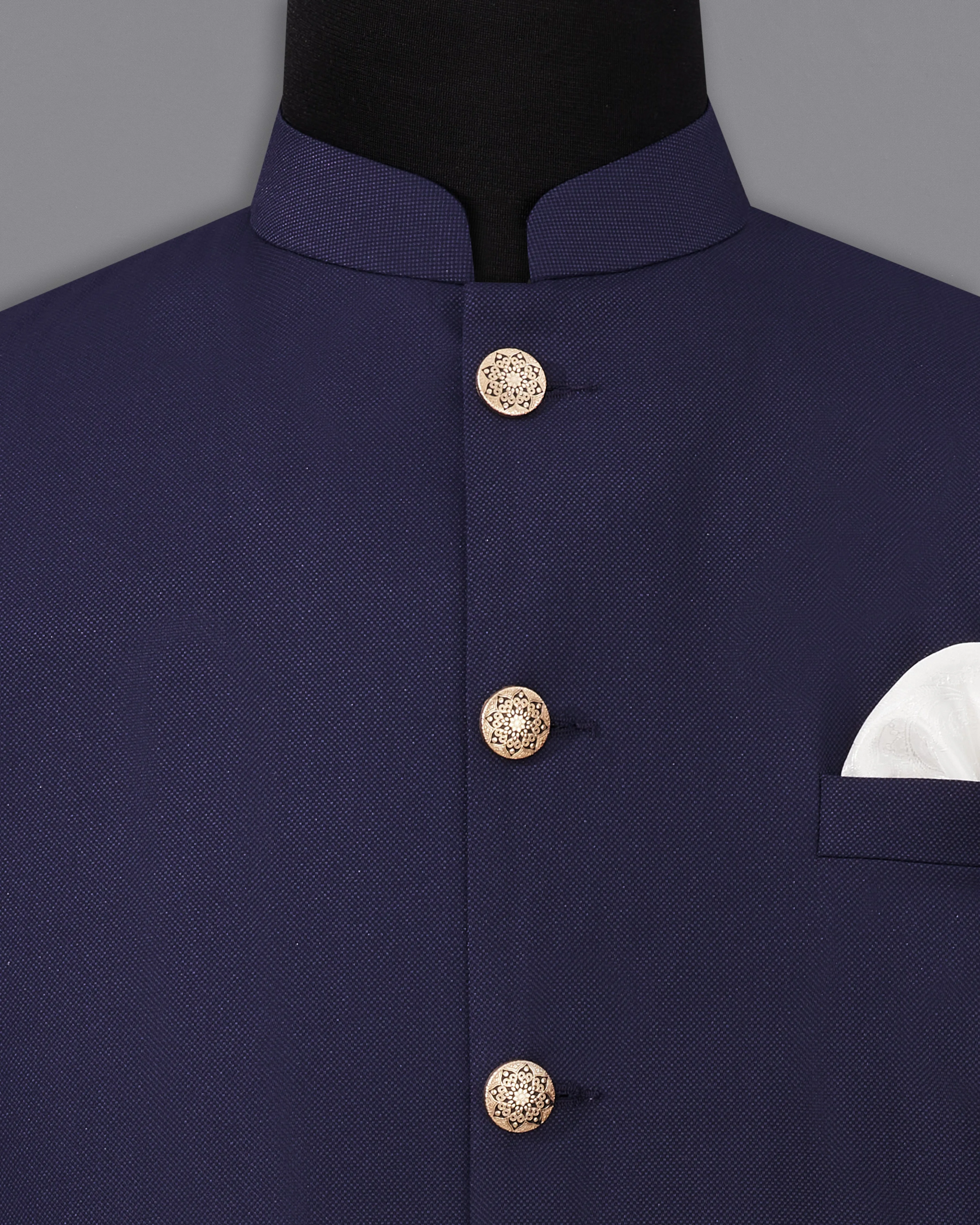 Ebony Clay Blue Nehru Jacket sold by French Crown product image thumbnail 5