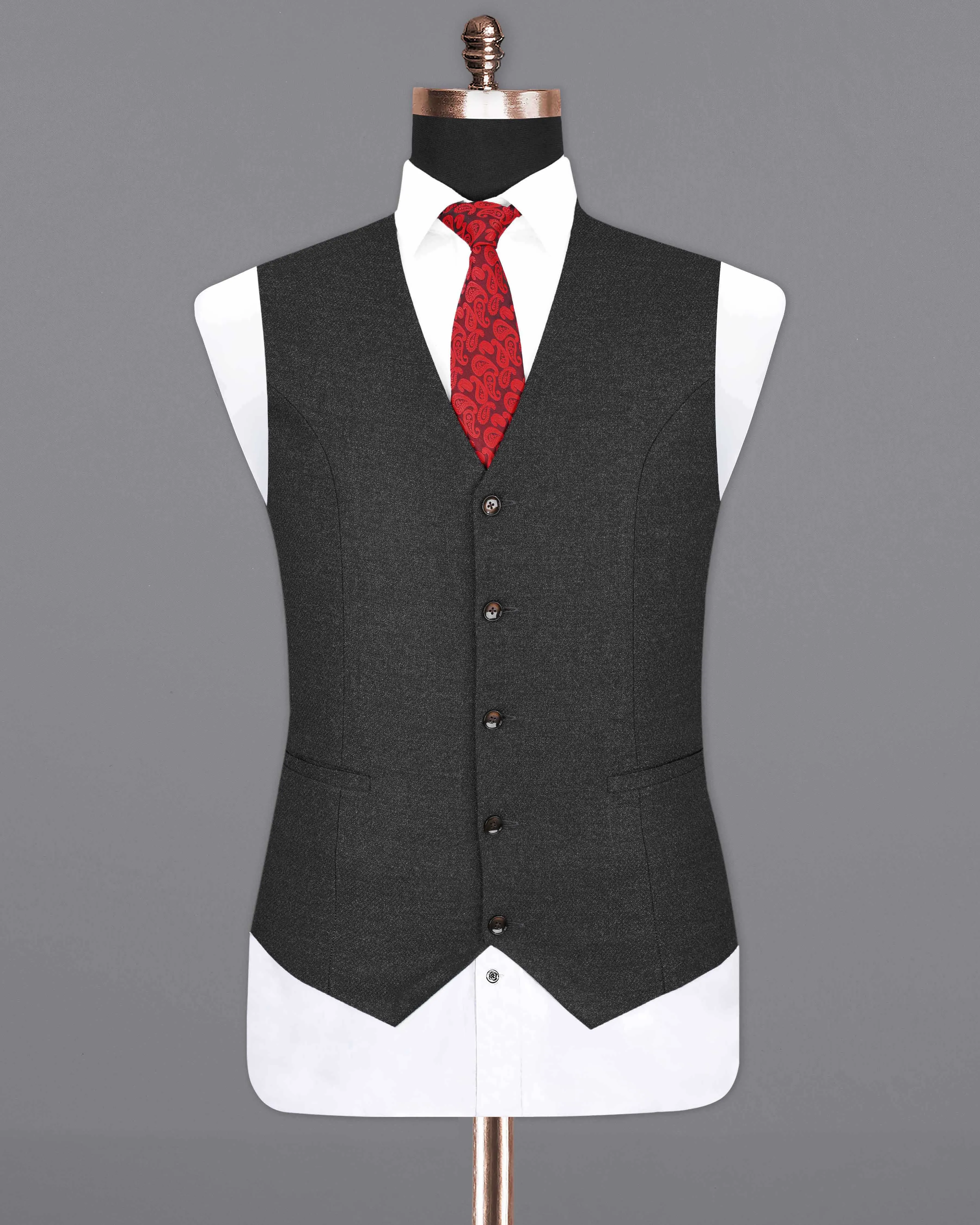 Mine Shaft Gray Pure Wool Waistcoat sold by French Crown product image thumbnail 2