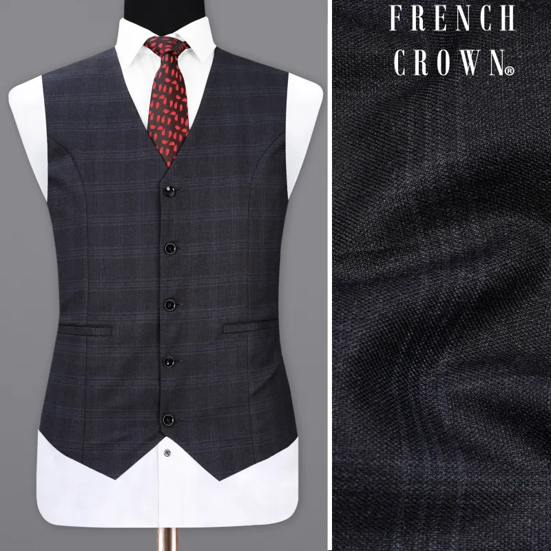 Mirage Gray Plaid Waistcoat sold by French Crown