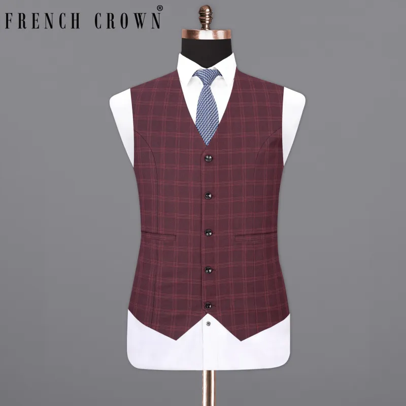 Dark Byzantium Plaid Waistcoat sold by French Crown