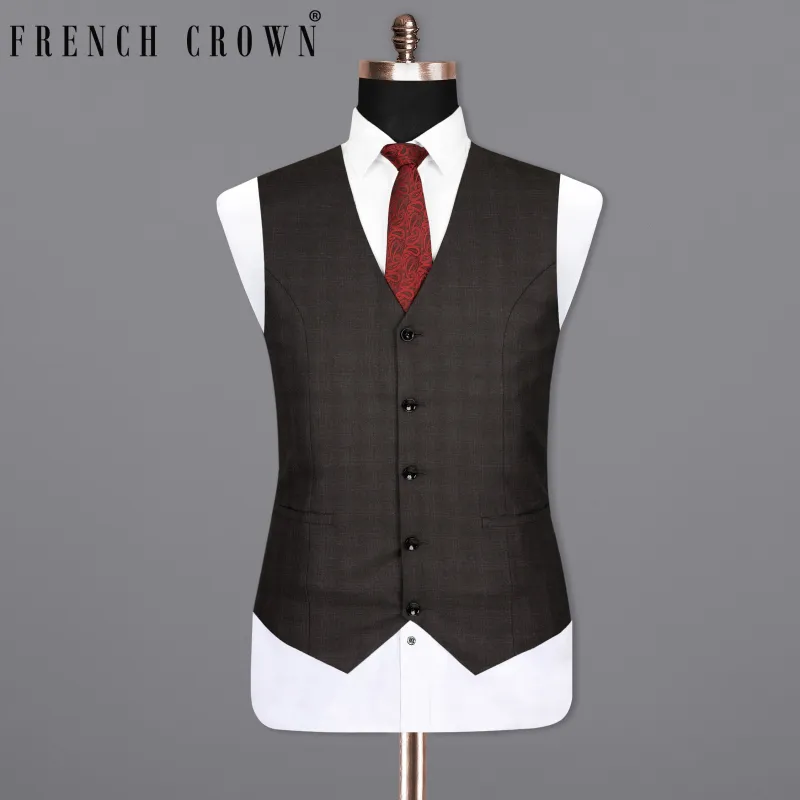 Maine Grey Woolrich Subtle Plaid Waistcoat sold by French Crown