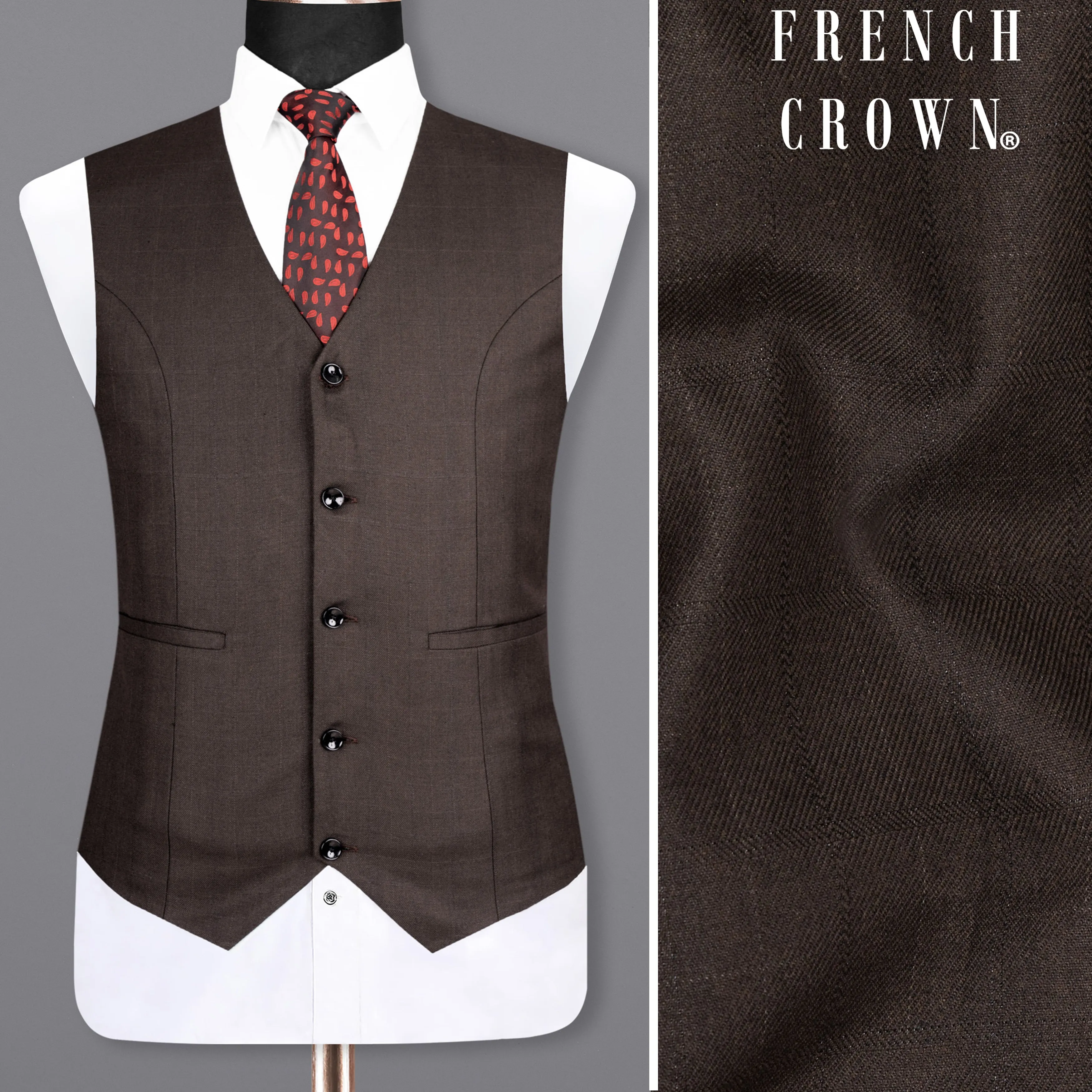 Rebel Brown subtle Woolrich Waistcoat sold by French Crown