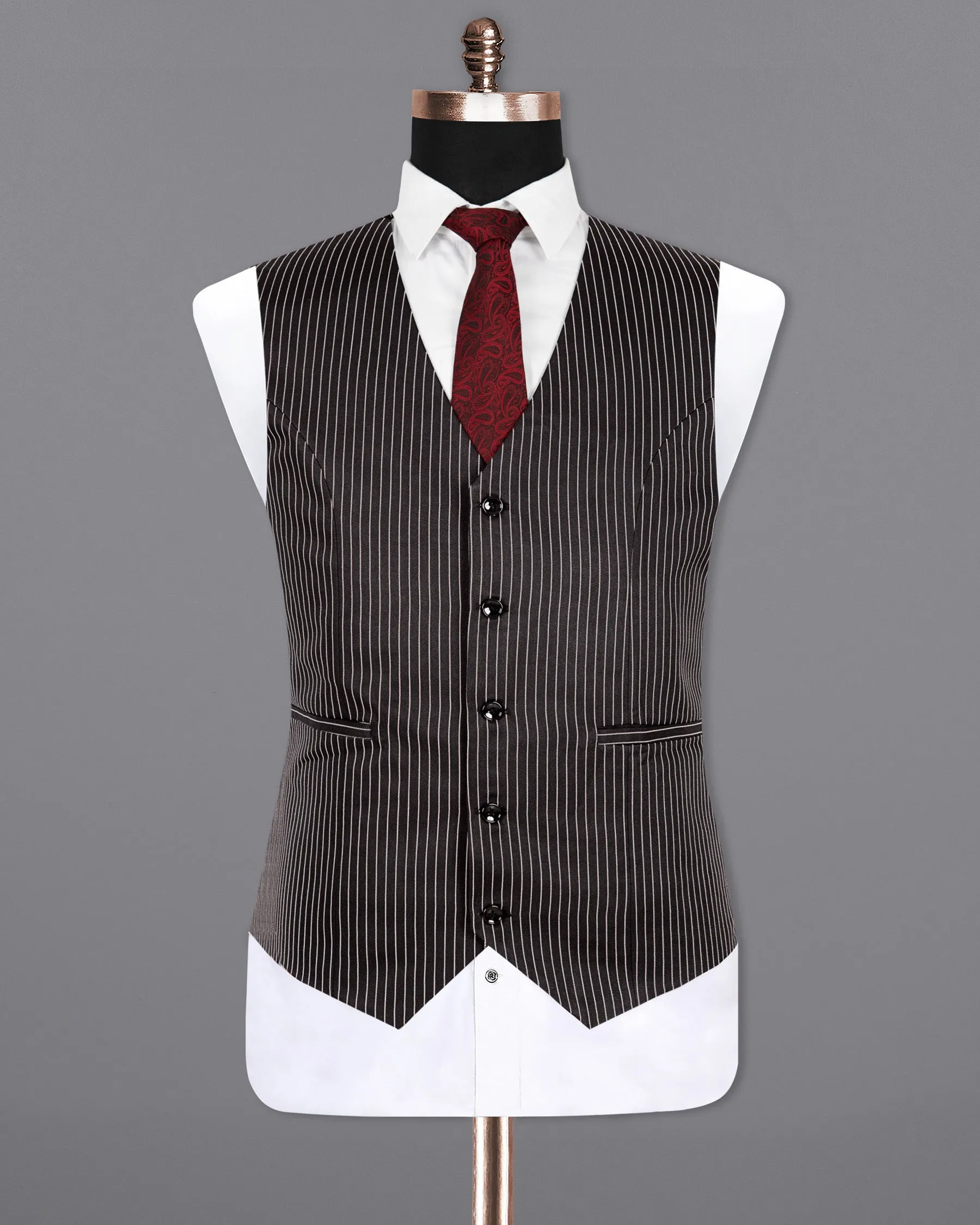 Dune with Swiss Grey Striped Wool Rich Waistcoat sold by French Crown product image thumbnail 2