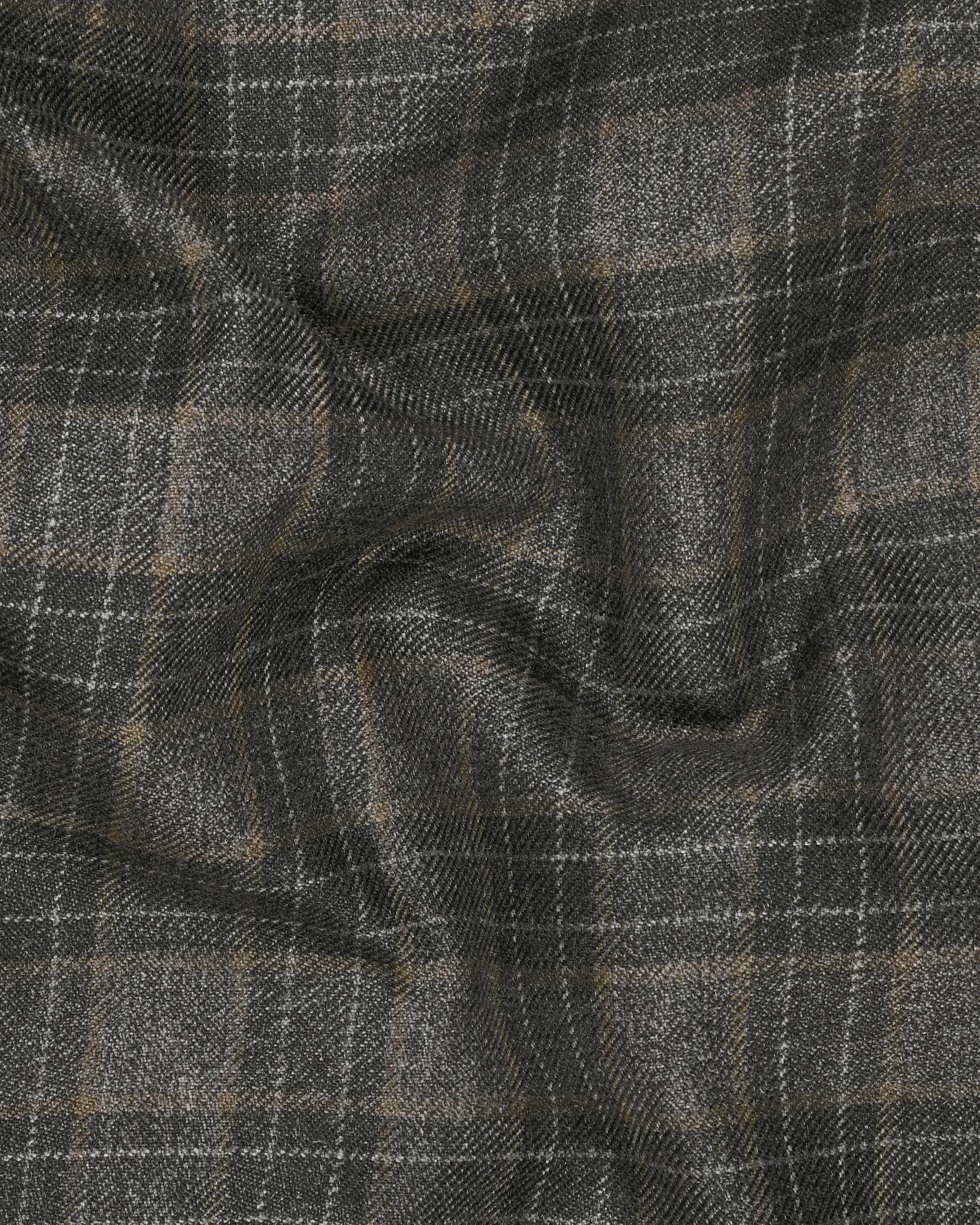 Soya Bean with Dune Brown Plaid Wool Rich Waistcoat sold by French Crown product image thumbnail 3