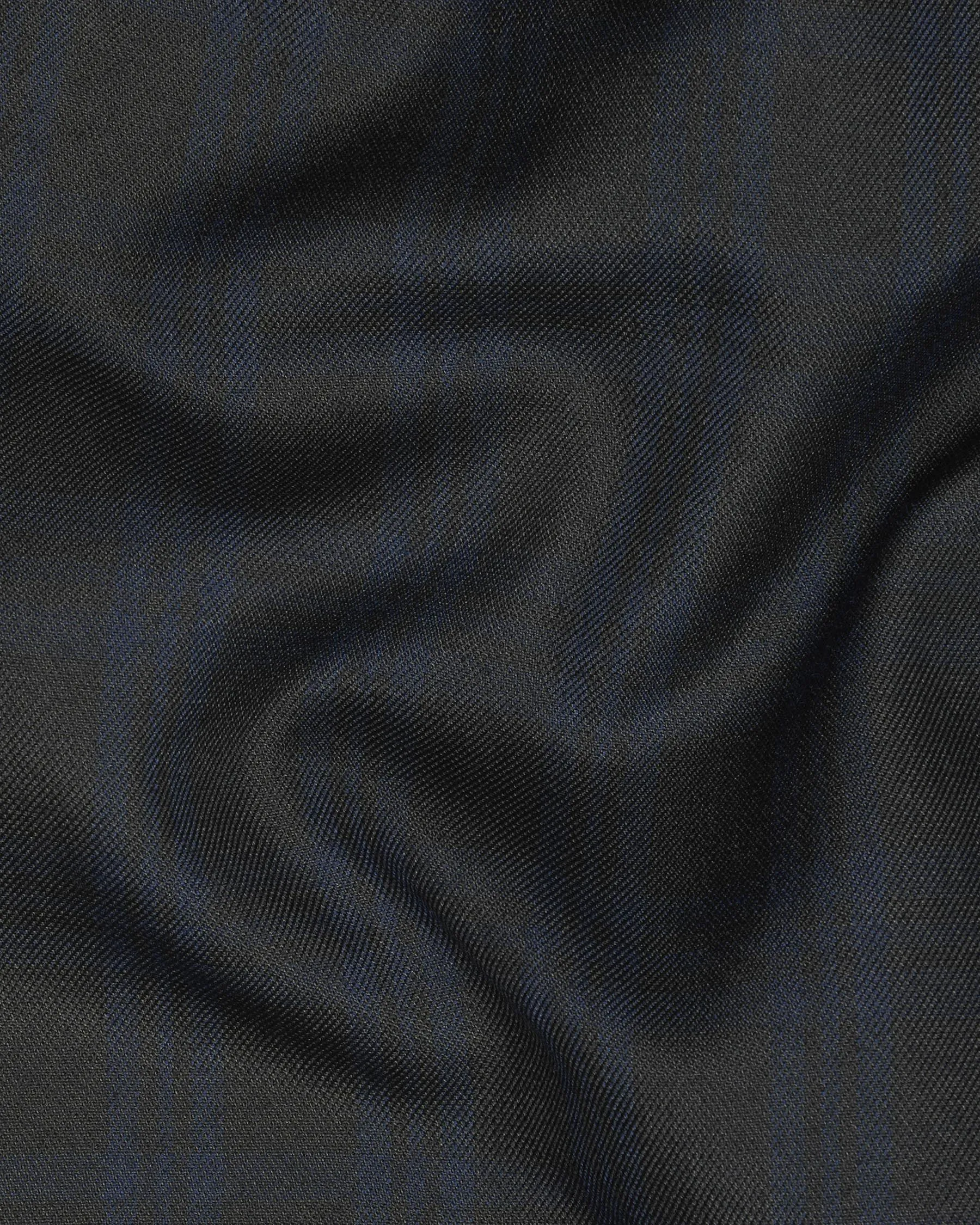 Charcoal with Blue windowpane Wool Blend Waistcoat sold by French Crown product image thumbnail 3