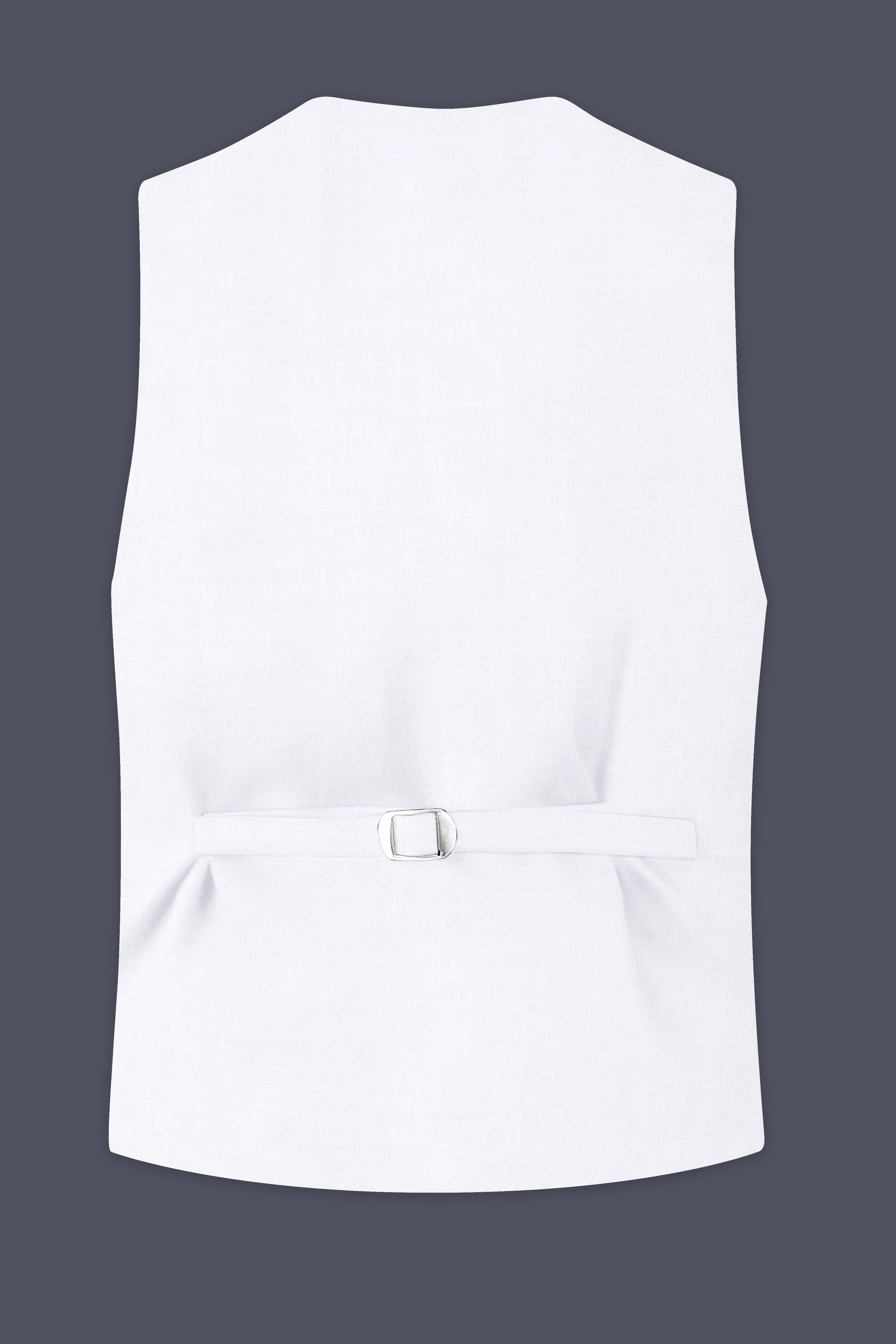 Bright White Luxurious Linen Performance Waistcoat sold by French Crown product image thumbnail 4