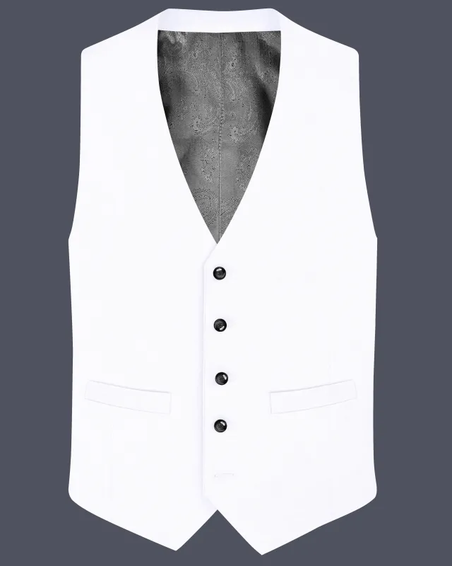 Bright White Luxurious Linen Performance Waistcoat sold by French Crown