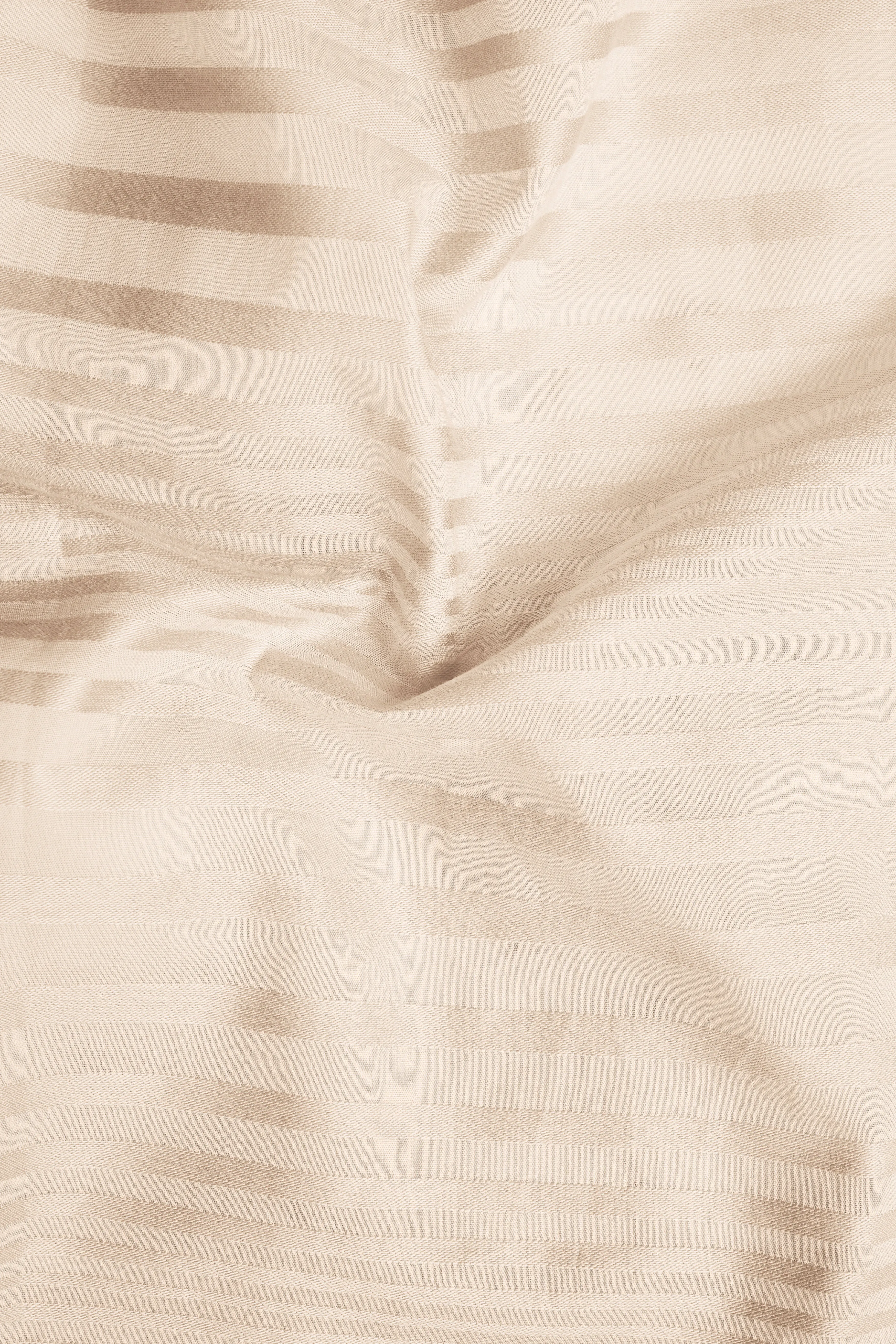 Wafer Cream Striped Dobby Textured Premium Cotton Shirt sold by French Crown product image thumbnail 3