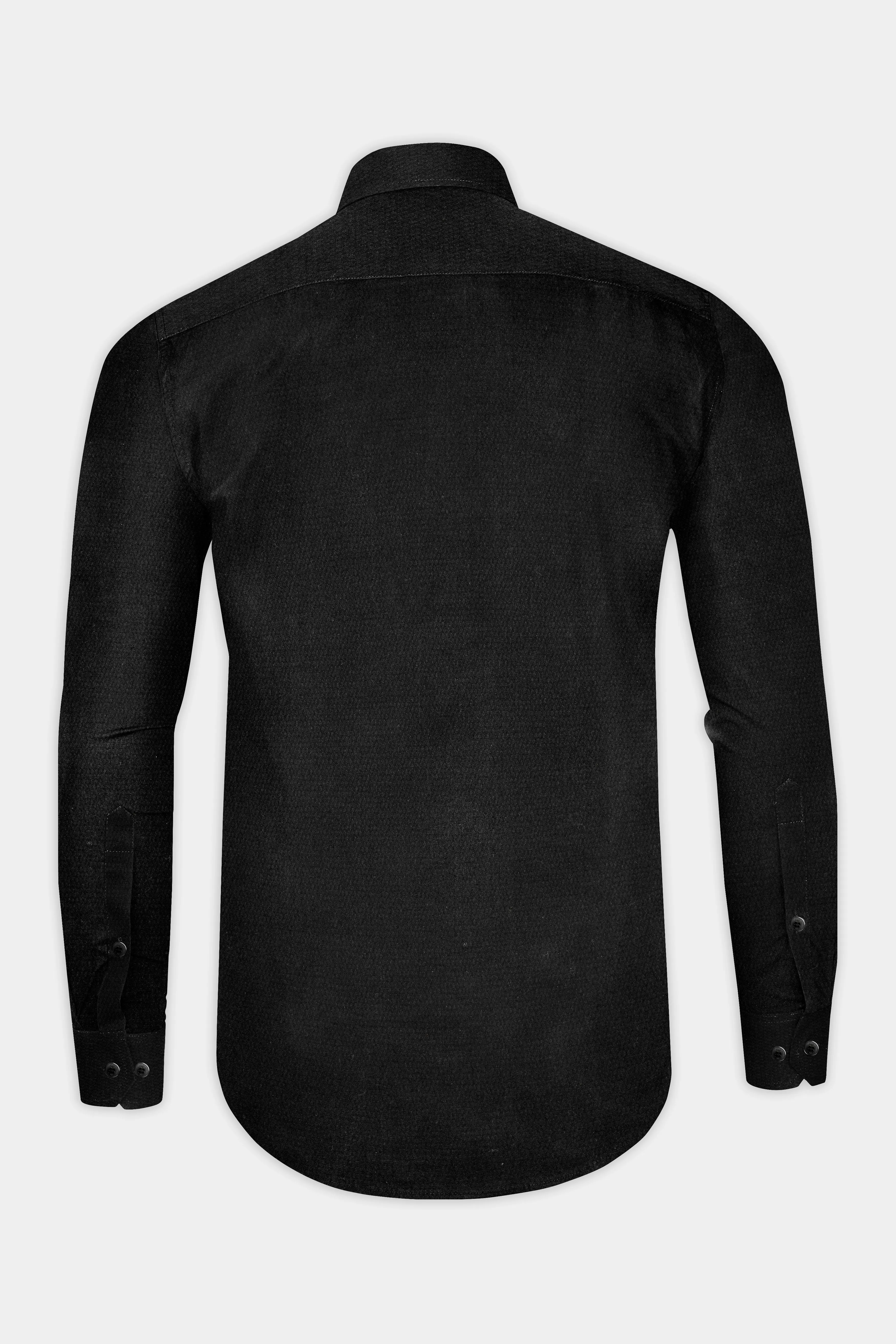 Jade Black Dobby Textured Premium Cotton Shirt sold by French Crown product image thumbnail 5