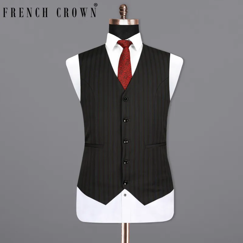 Wood Bean Striped Wool Rich Waistcoat sold by French Crown