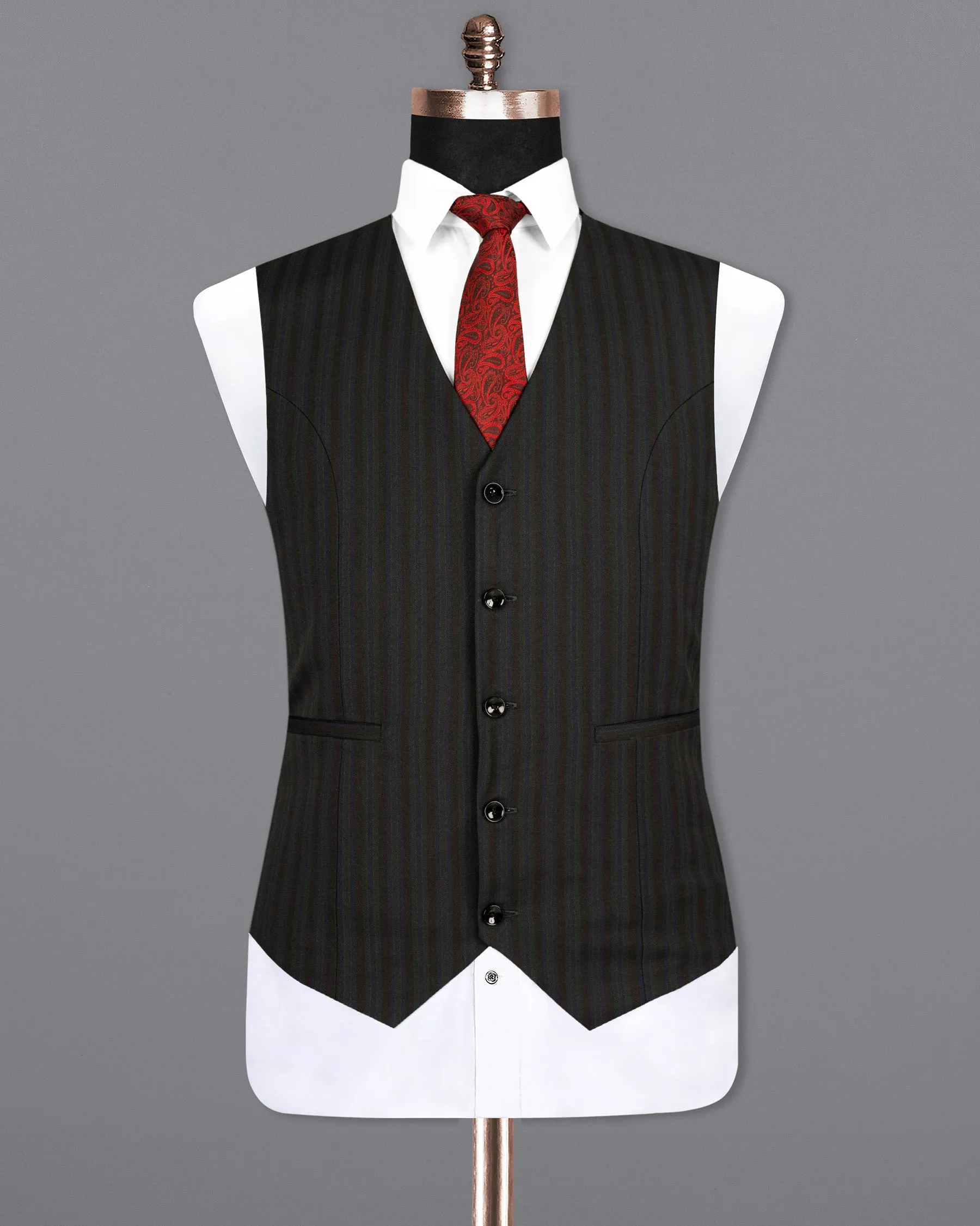 Wood Bean Striped Wool Rich Waistcoat sold by French Crown product image thumbnail 2
