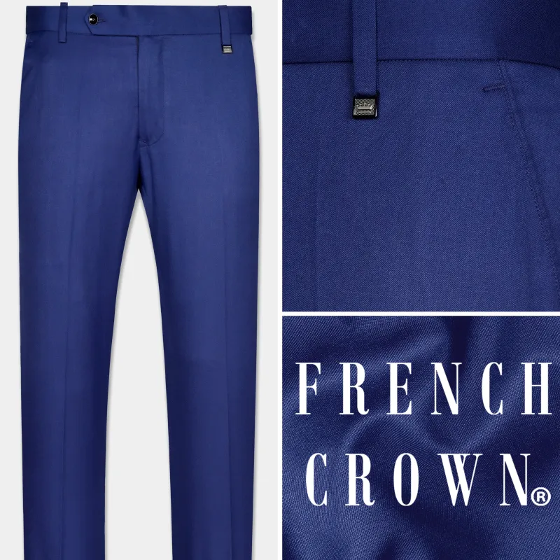 Admiral Blue Wool Rich Pant sold by French Crown