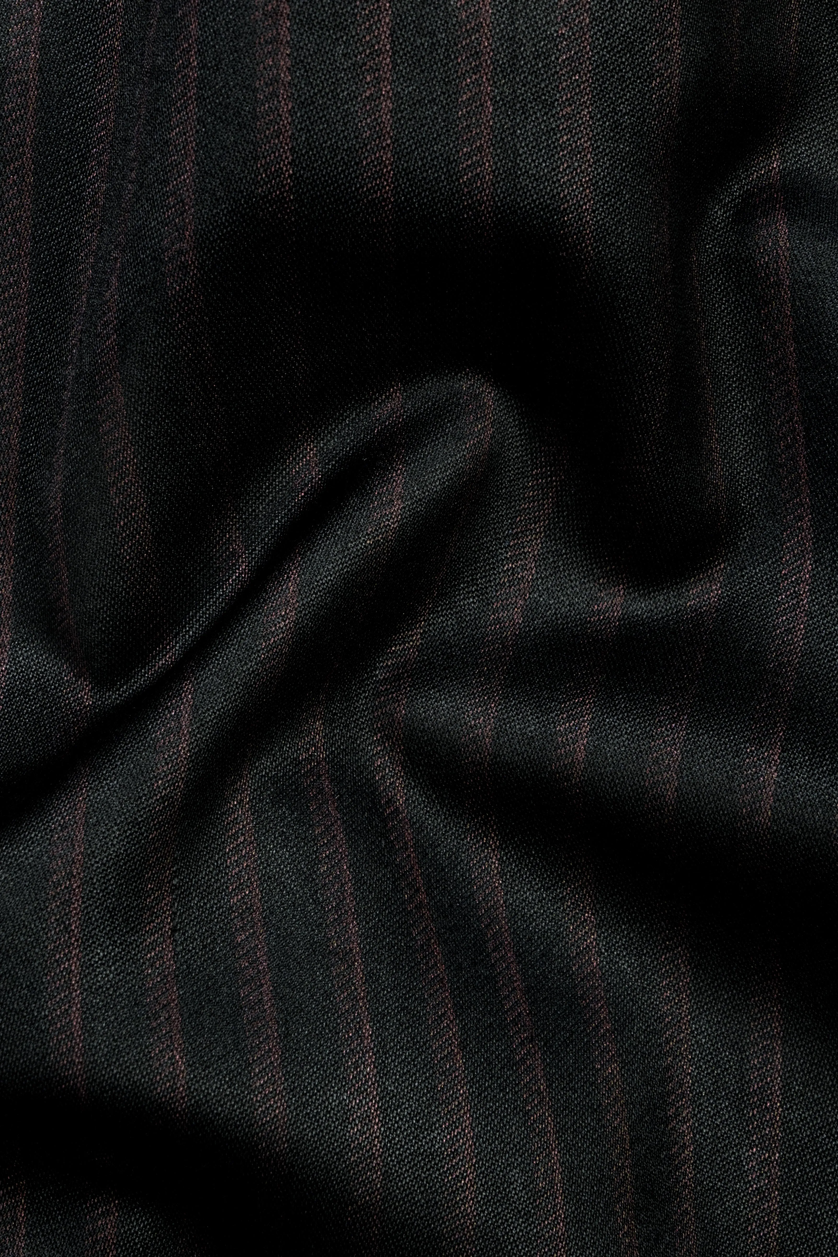 Jade Black With Iridium Maroon Striped Wool Blend Blazer sold by French Crown product image thumbnail 3