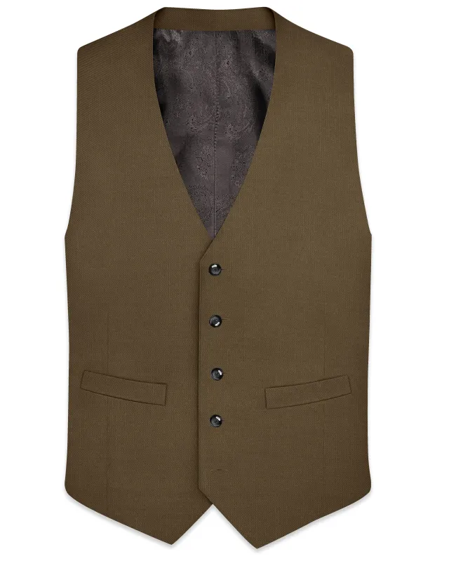 Tortilla Brown Wool Rich Waistcoat sold by French Crown