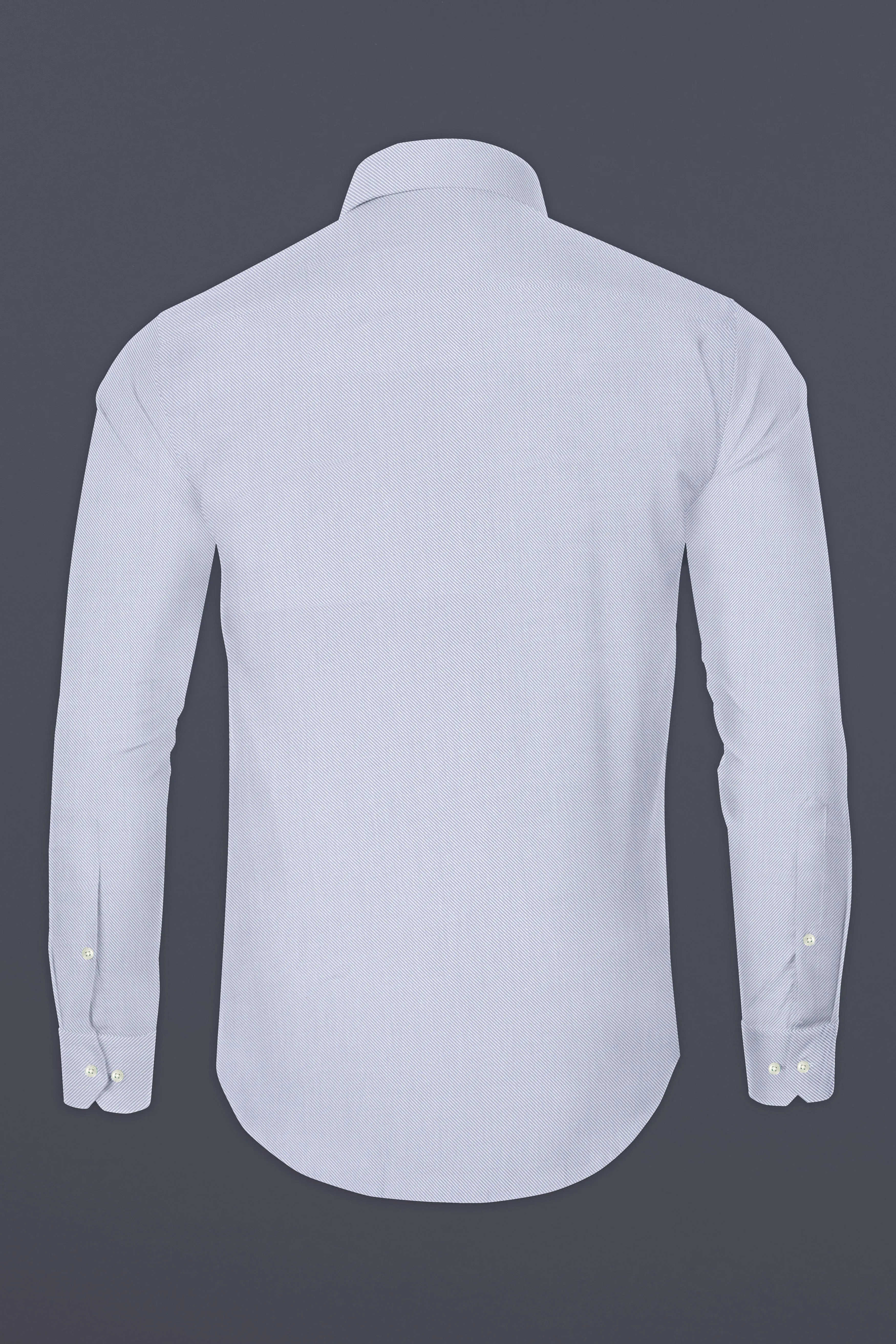 Periwinkle Blue Pin Striped Twill Giza Cotton Shirt sold by French Crown product image thumbnail 5