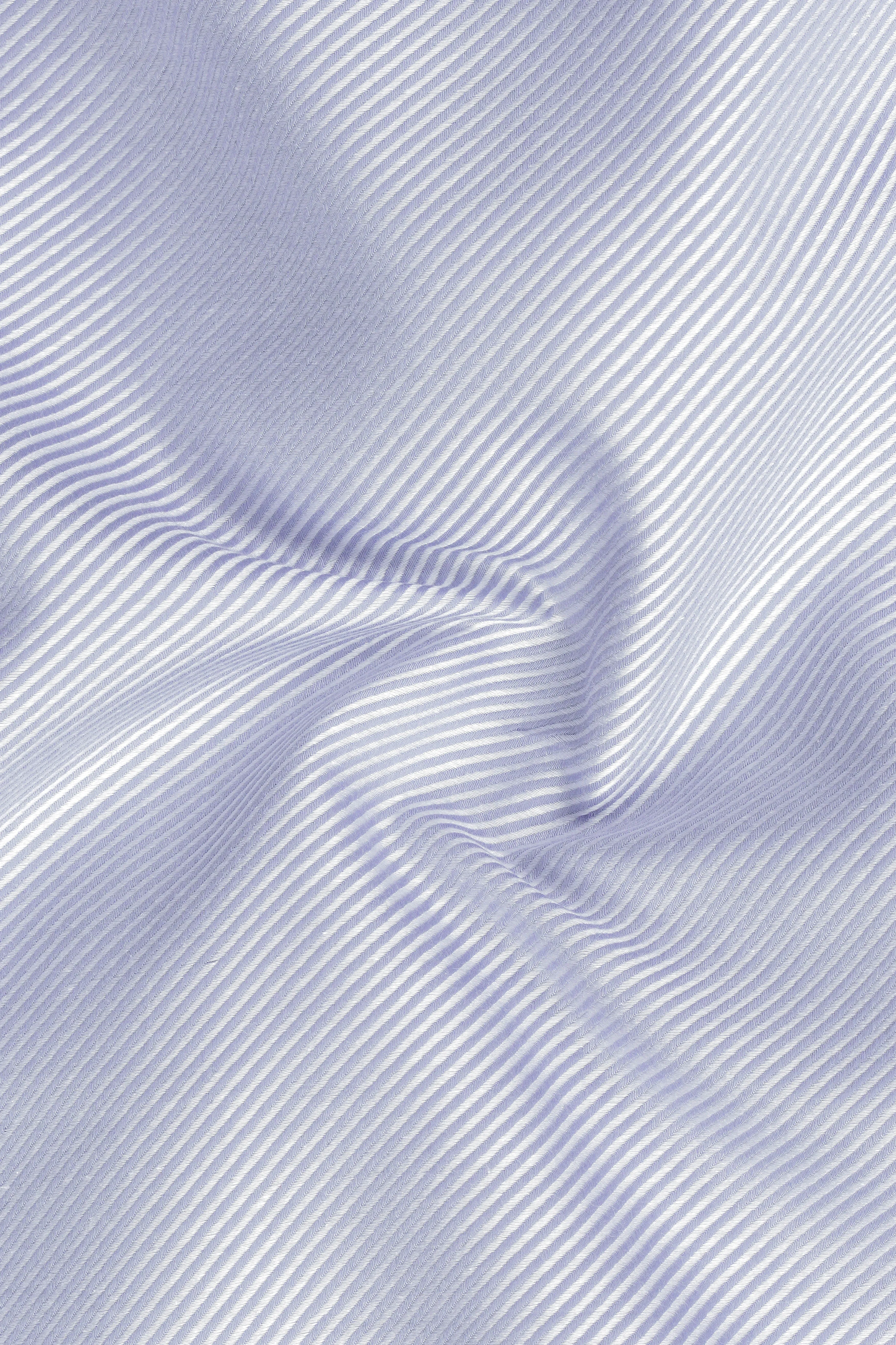 Periwinkle Blue Pin Striped Twill Giza Cotton Shirt sold by French Crown product image thumbnail 2
