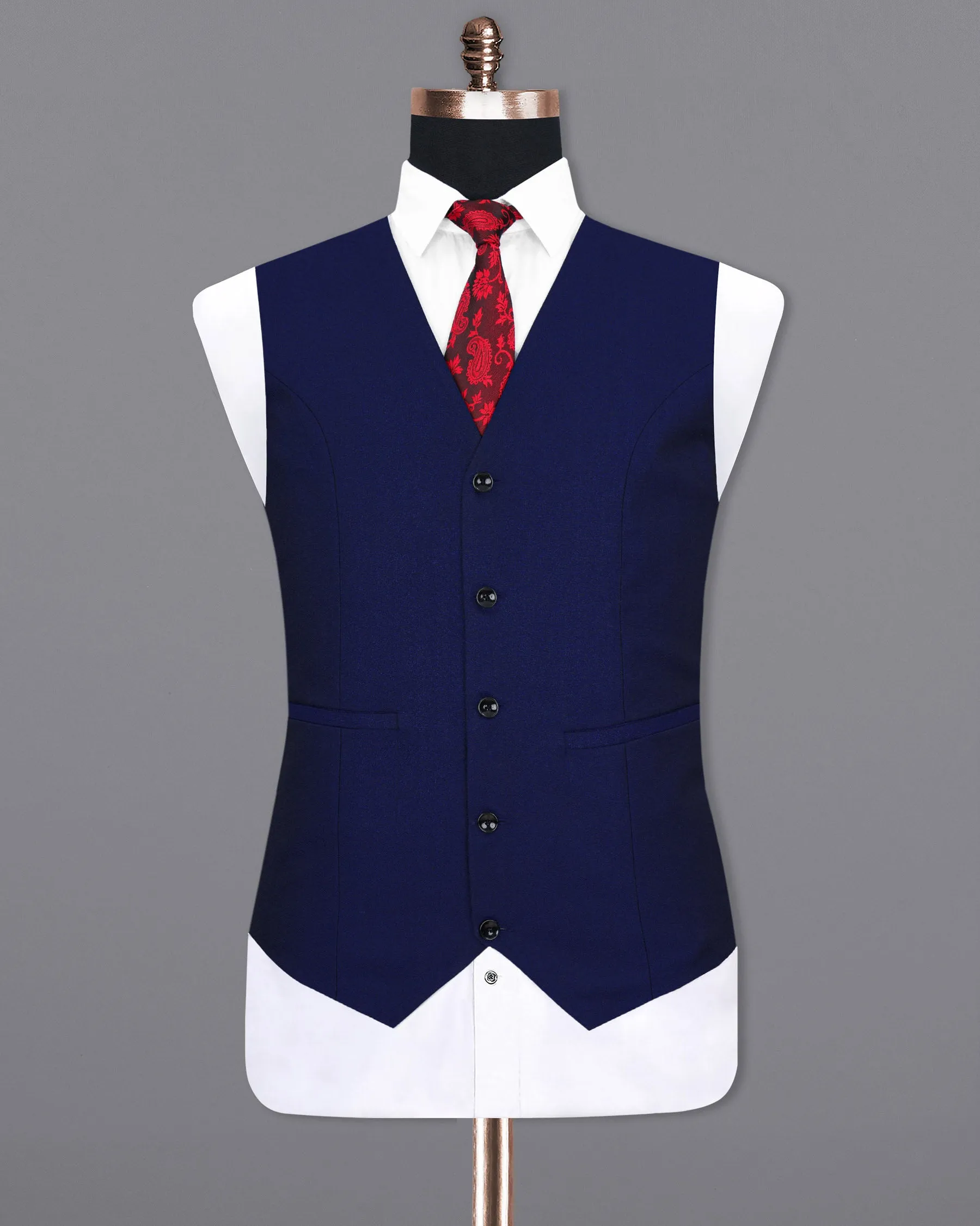 Cloud Burst Blue Textured Waistcoat sold by French Crown product image thumbnail 2