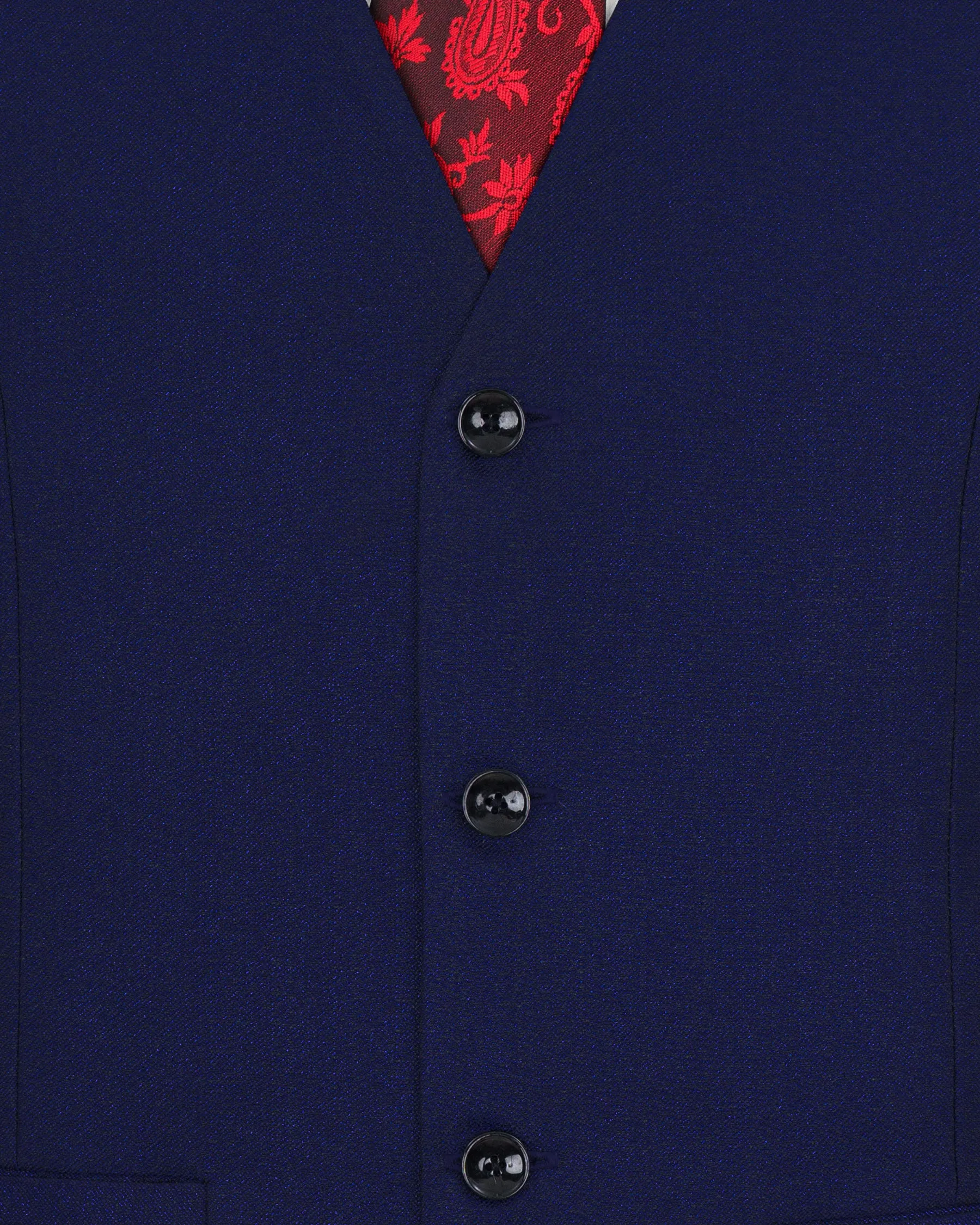 Cloud Burst Blue Textured Waistcoat sold by French Crown product image thumbnail 5