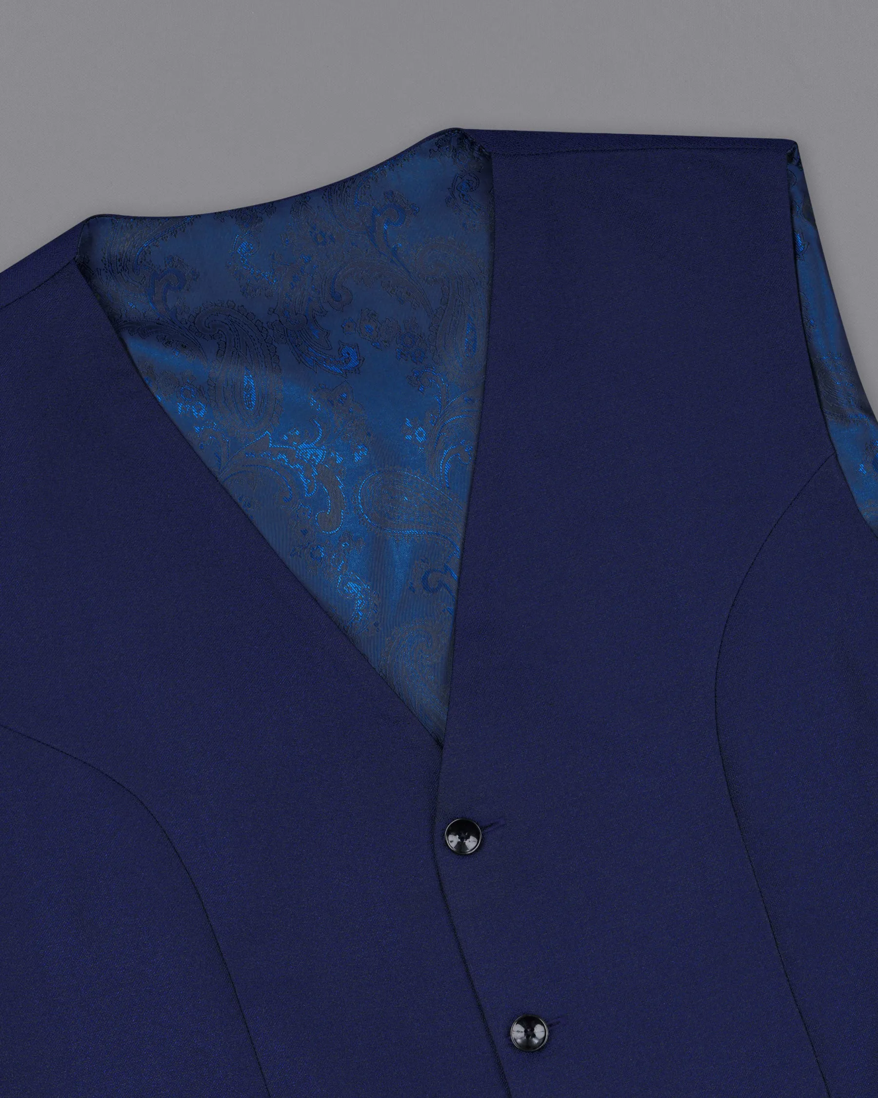 Cloud Burst Blue Textured Waistcoat sold by French Crown product image thumbnail 4