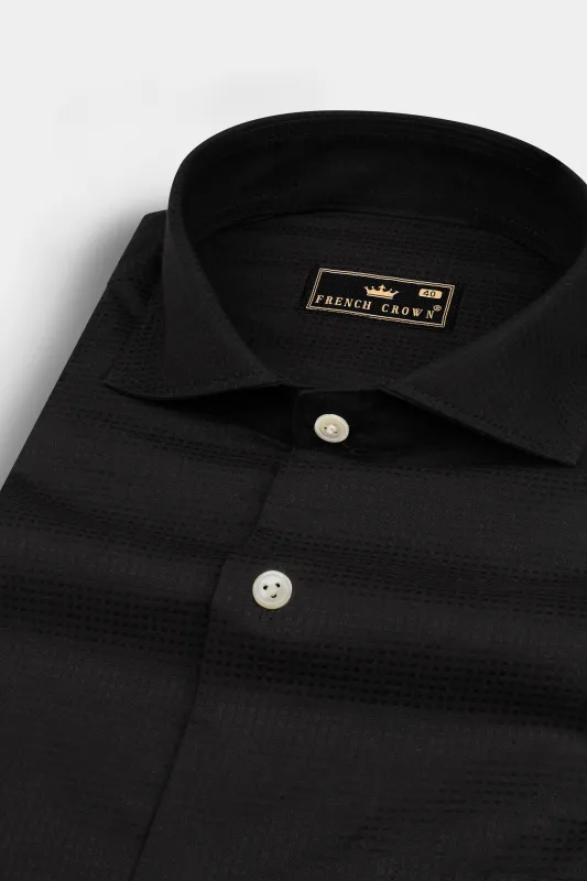 Jade Black Dobby Textured Premium Cotton Shirt sold by French Crown