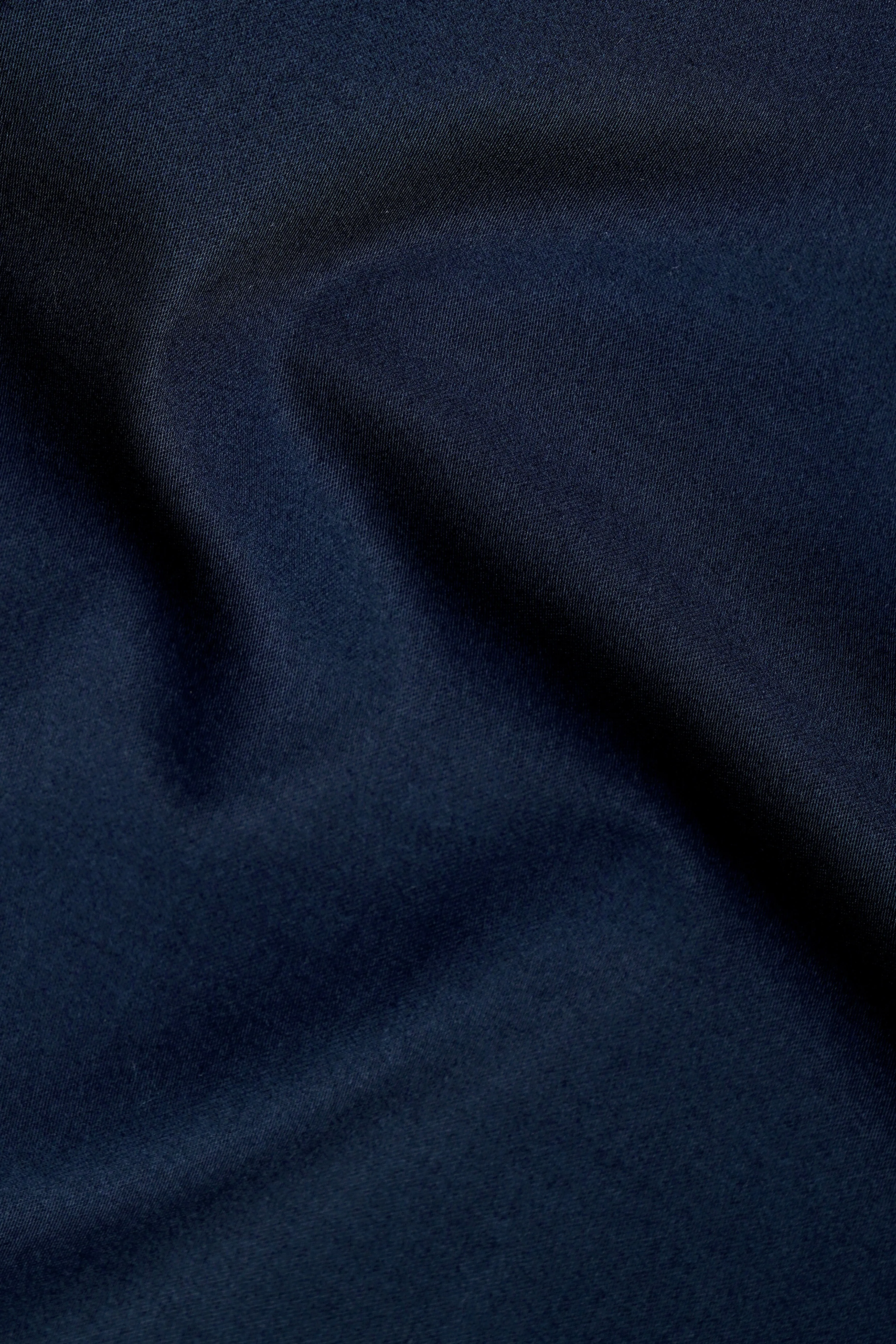 Blue Subtle Sheen Solid Super Soft Premium Cotton Shirt sold by French Crown product image thumbnail 2