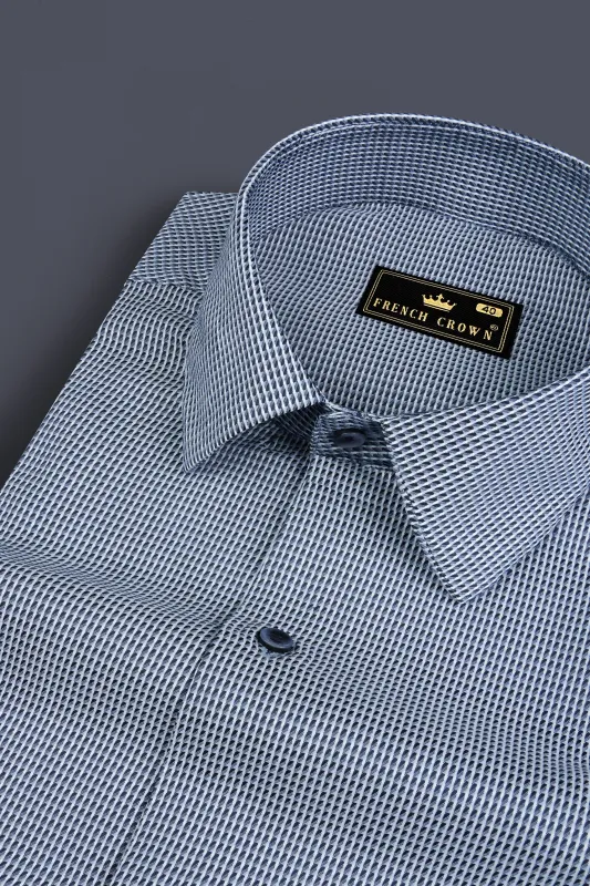 Casper Blue Dobby Textured Premium Cotton Shirt sold by French Crown
