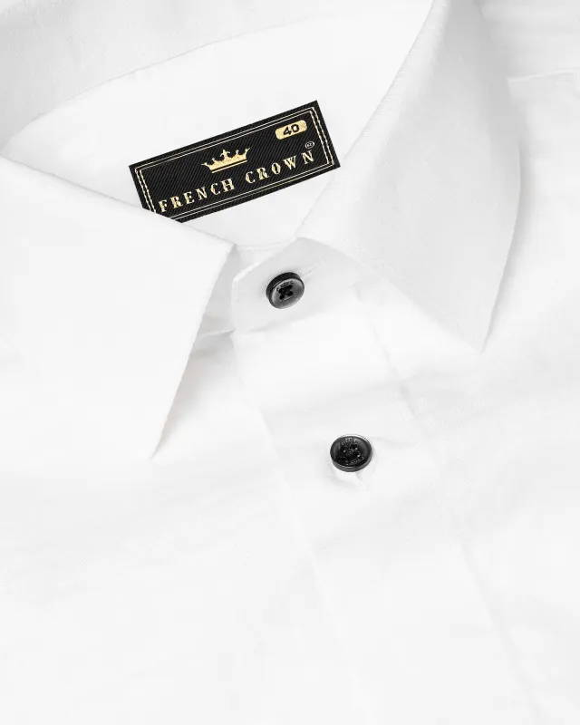 Bright White Dobby Textured Premium Giza Cotton Shirt sold by French Crown